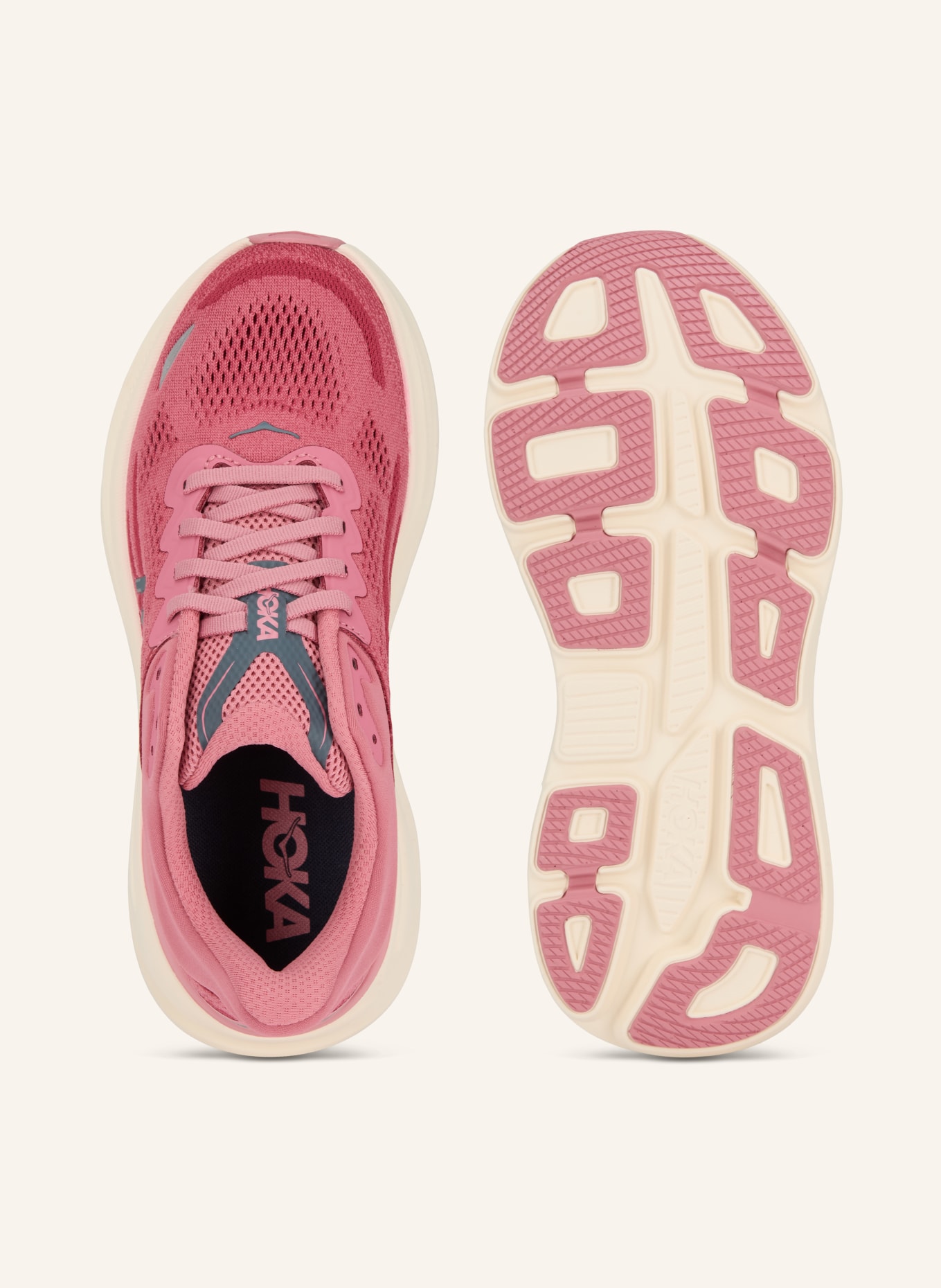 HOKA Laufschuhe BONDI 9: ROSA / DUNKELGRAU
