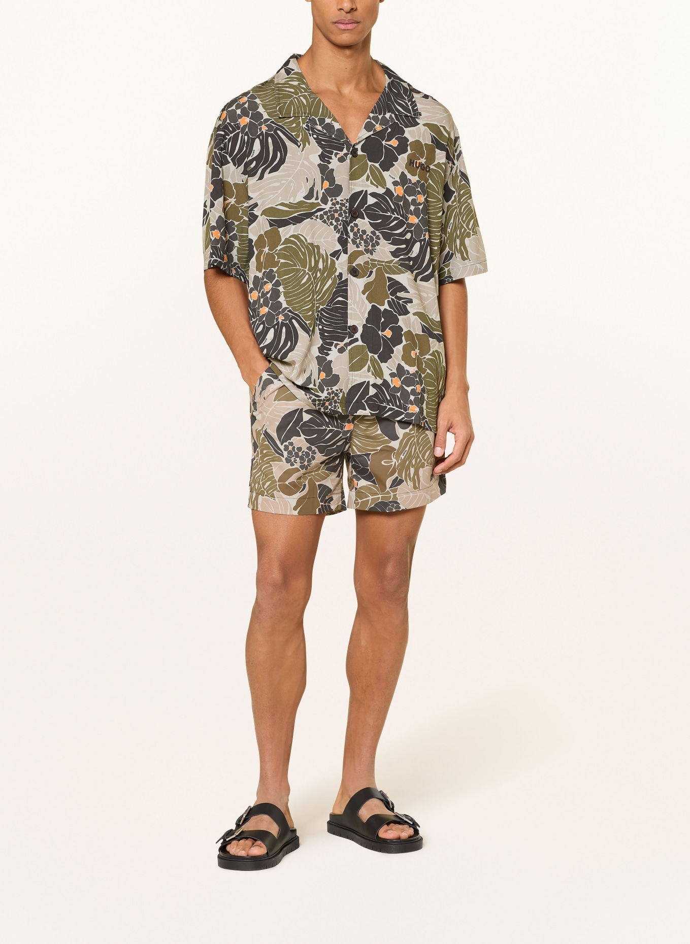 HUGO Resort shirt, relaxed fit: 355 OPEN GREEN