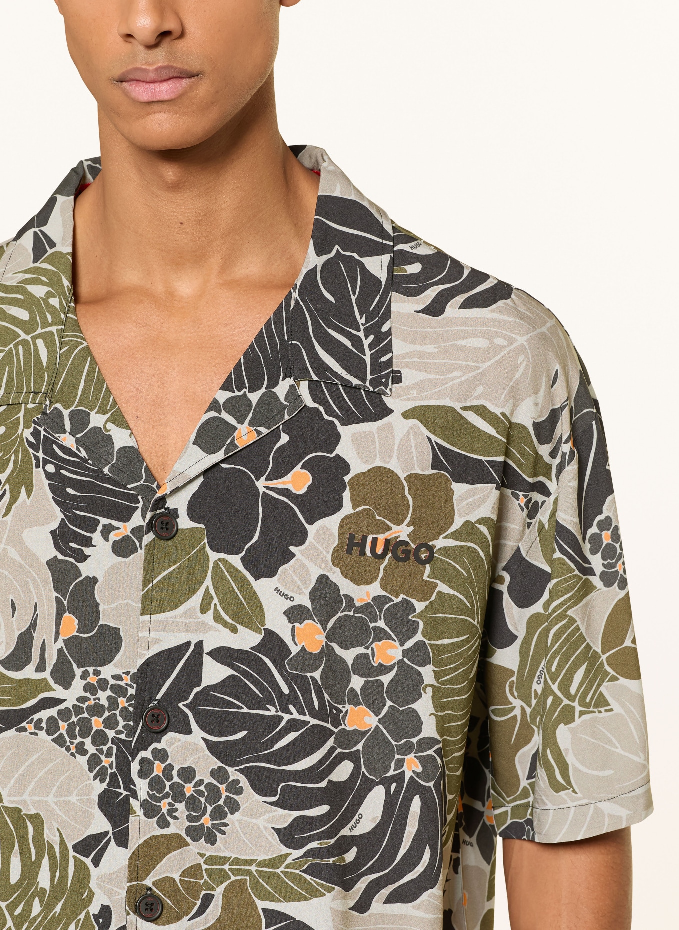 HUGO Resort shirt, relaxed fit: 355 OPEN GREEN