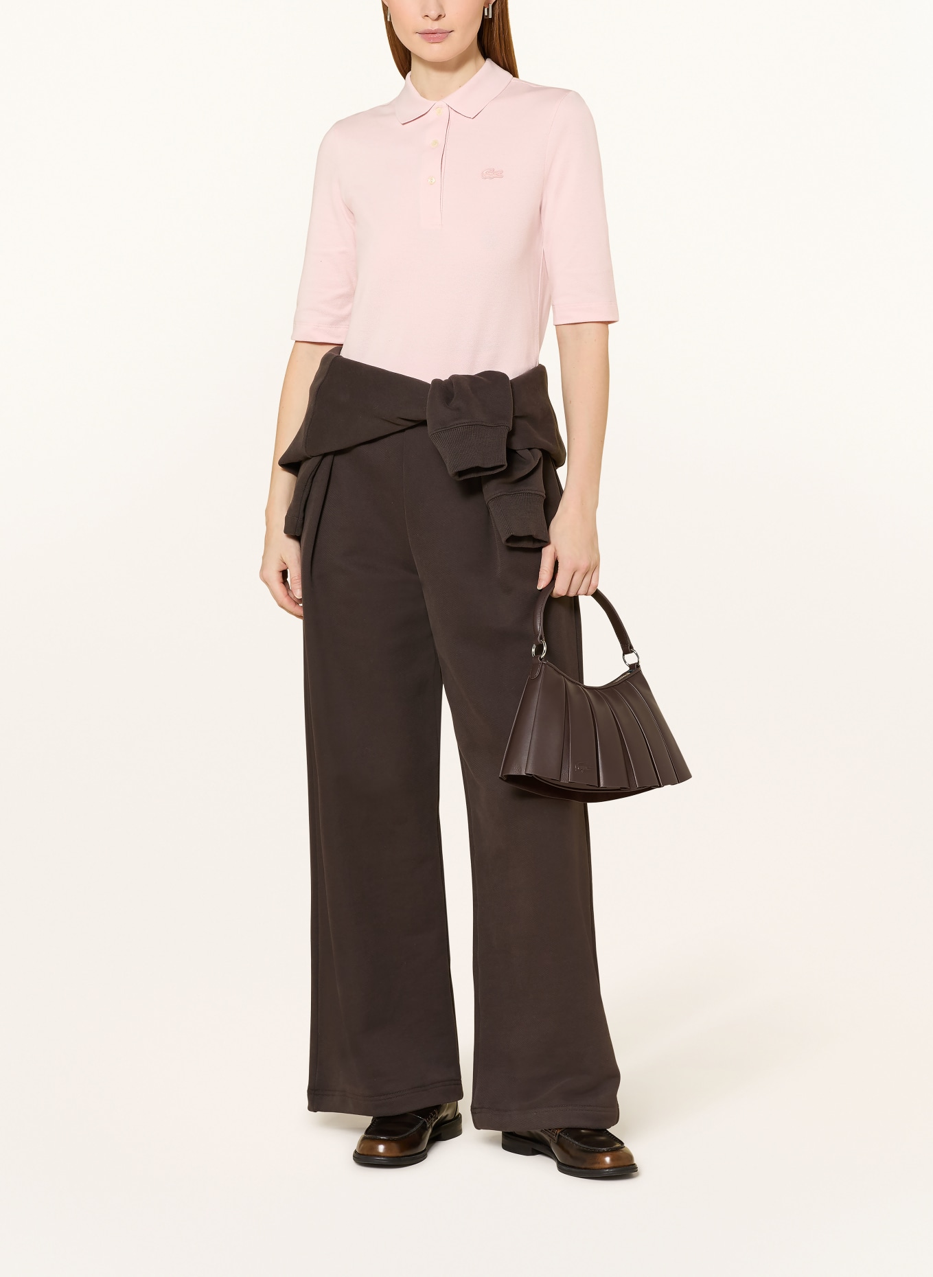 LACOSTE Piqué-Poloshirt mit 3/4-Arm: LACHS