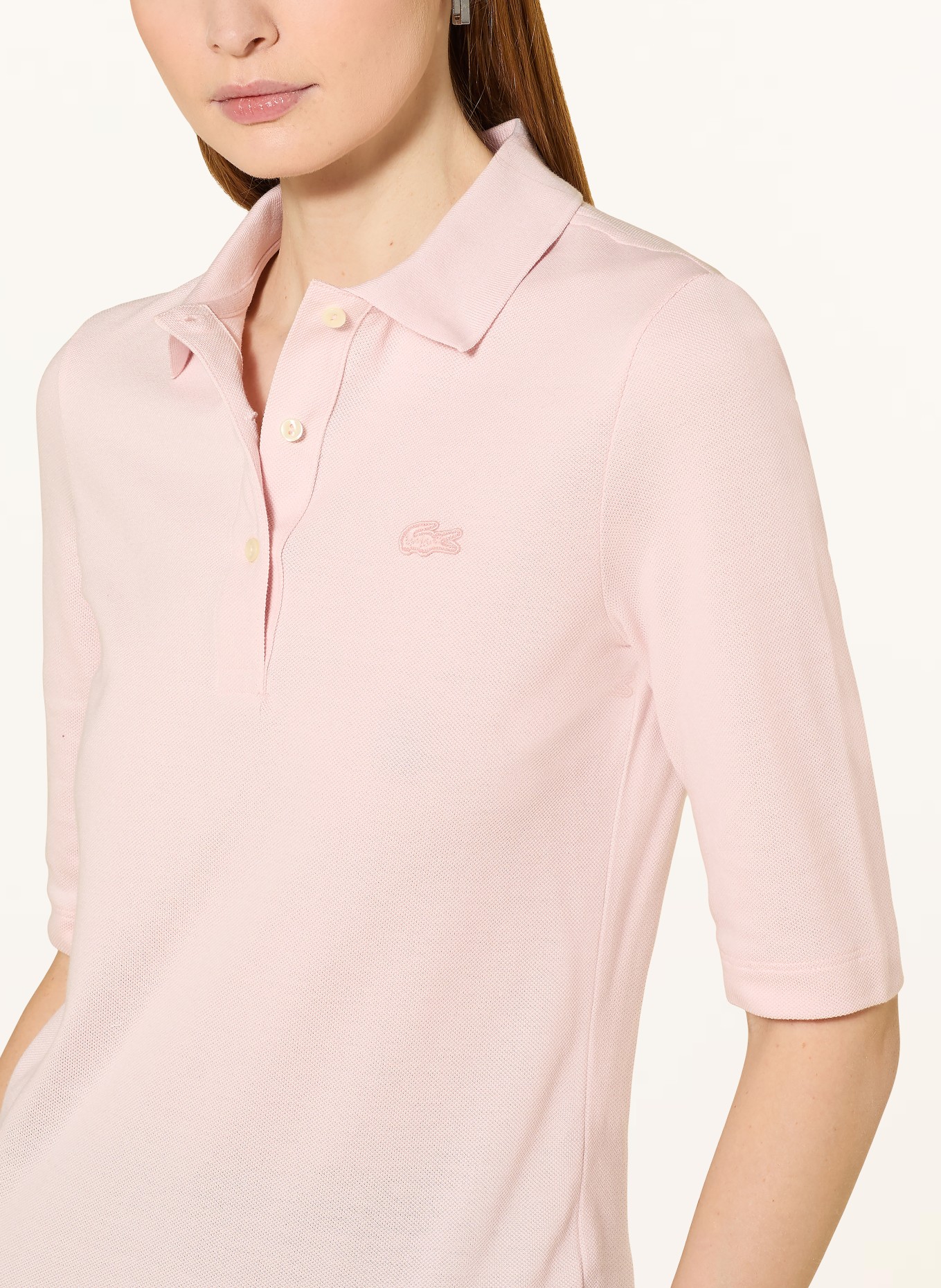 LACOSTE Piqué-Poloshirt mit 3/4-Arm: LACHS