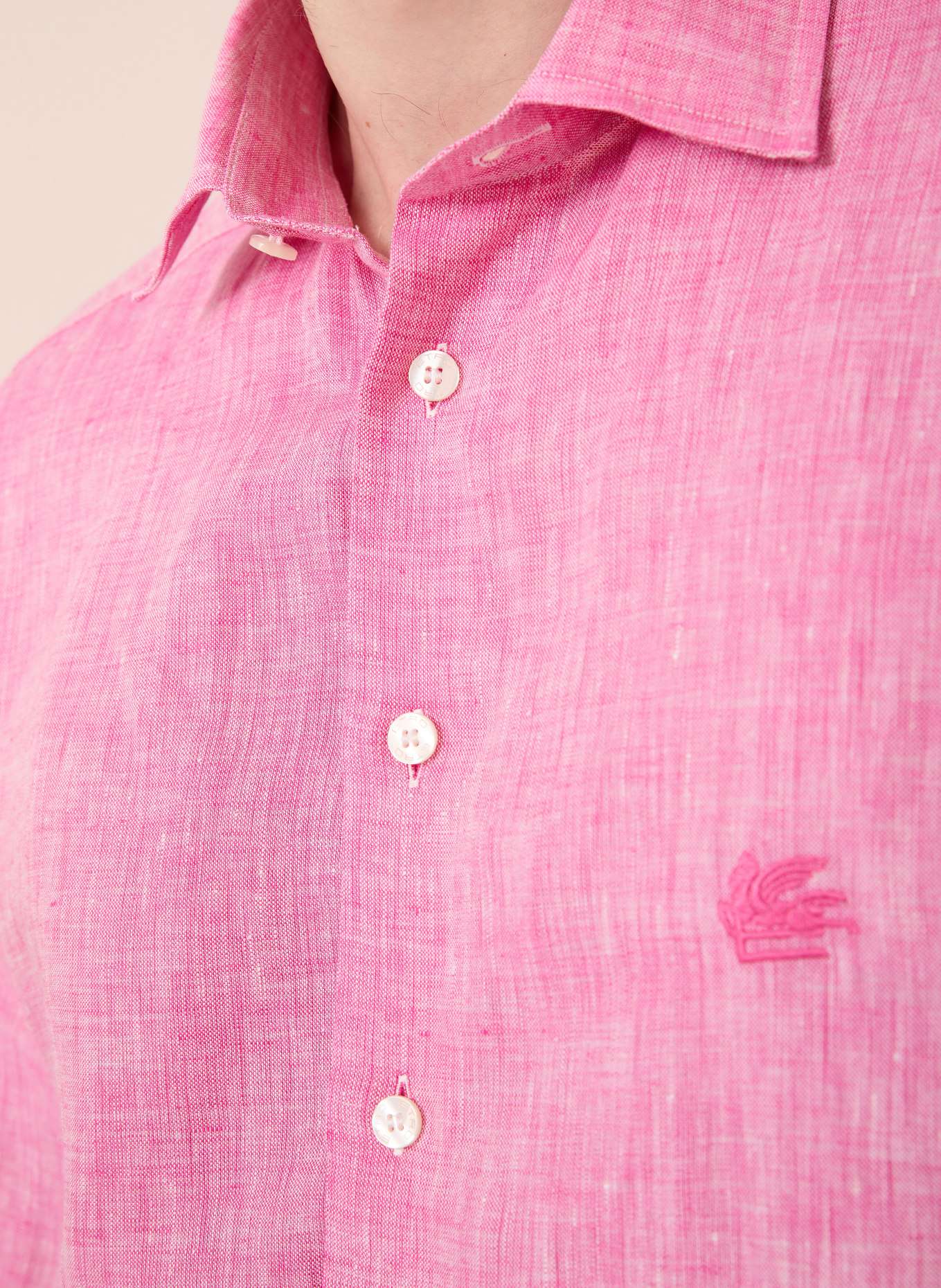 ETRO Leinenhemd Regular Fit: PINK