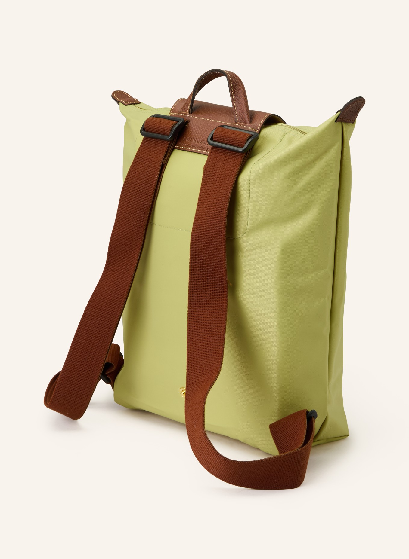 LONGCHAMP Rucksack LE PLIAGE MEDIUM: HELLGRÜN / BRAUN