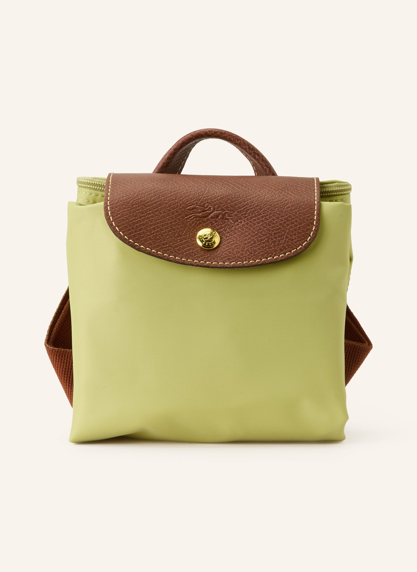 LONGCHAMP Rucksack LE PLIAGE MEDIUM: HELLGRÜN / BRAUN