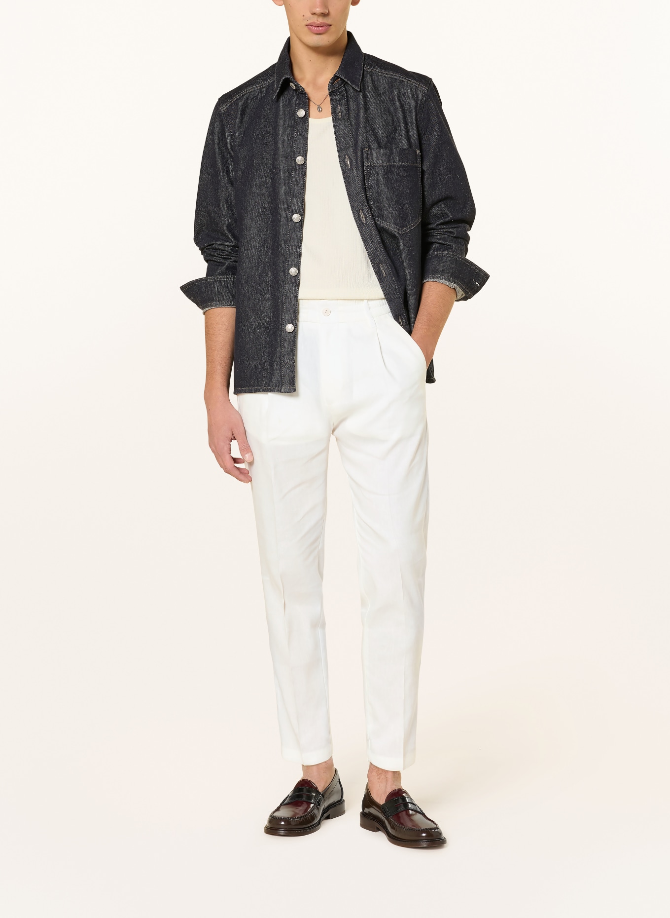 DRYKORN Anzughose CHASY Extra Slim Fit mit Leinen: 1930 ecru