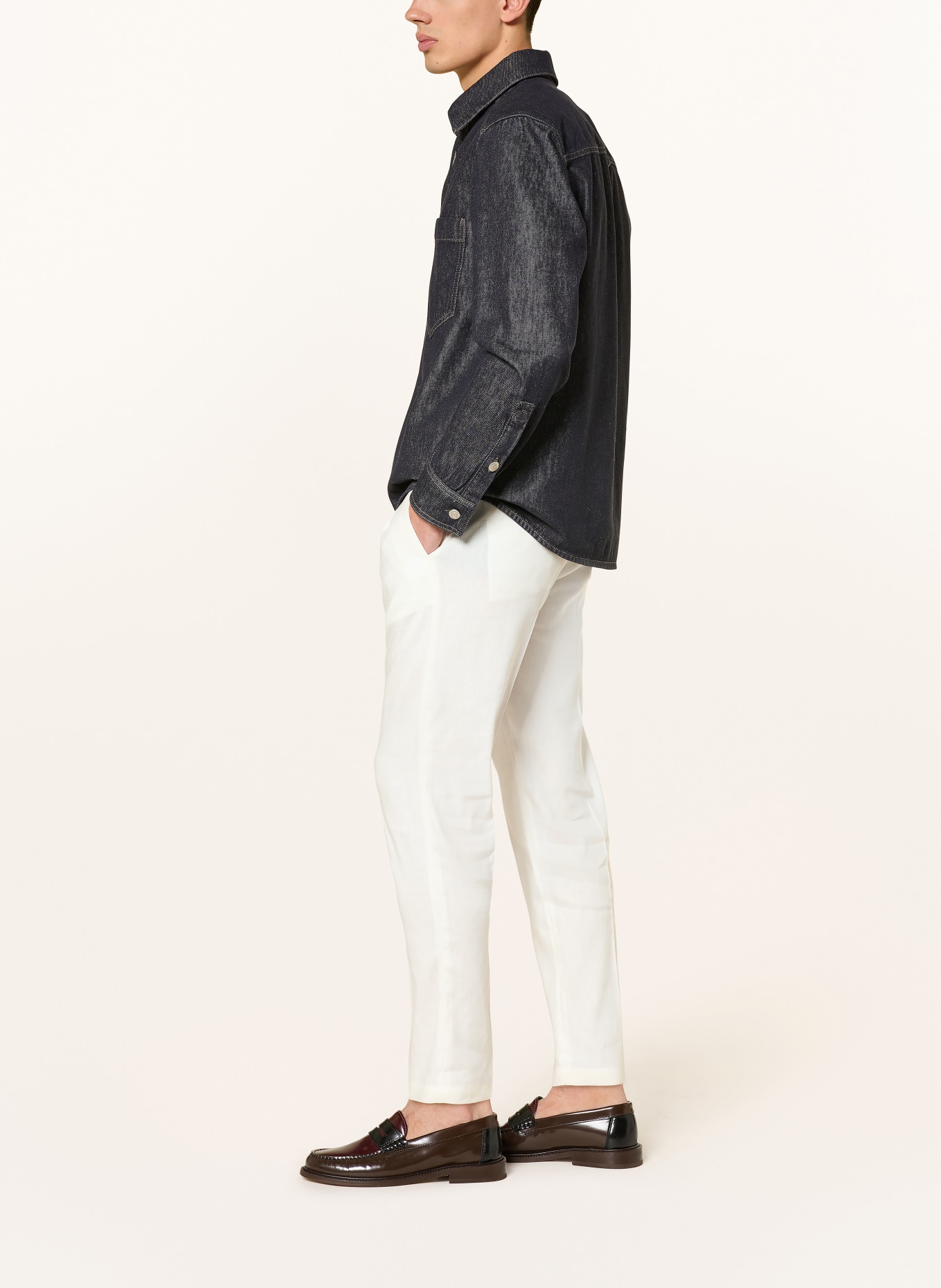 DRYKORN Anzughose CHASY Extra Slim Fit mit Leinen: 1930 ecru