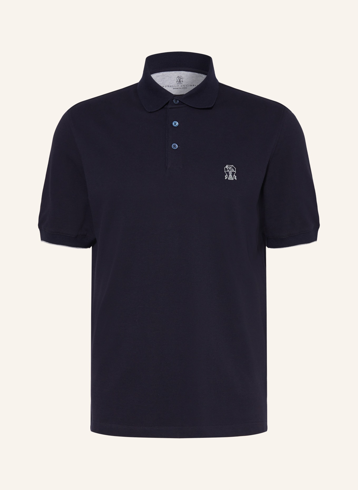 BRUNELLO CUCINELLI Piqué-Poloshirt: DUNKELBLAU