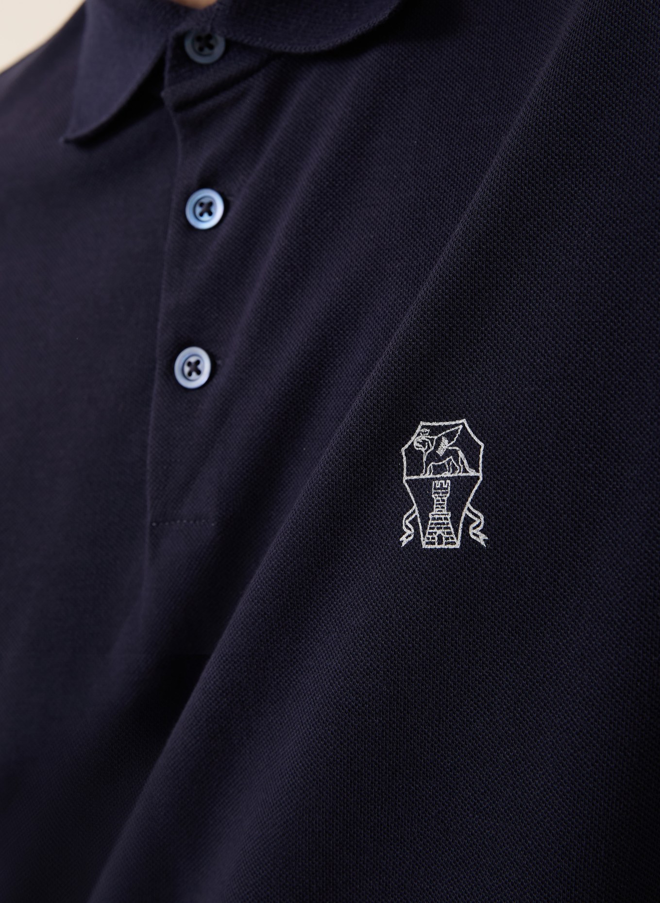 BRUNELLO CUCINELLI Piqué-Poloshirt: DUNKELBLAU