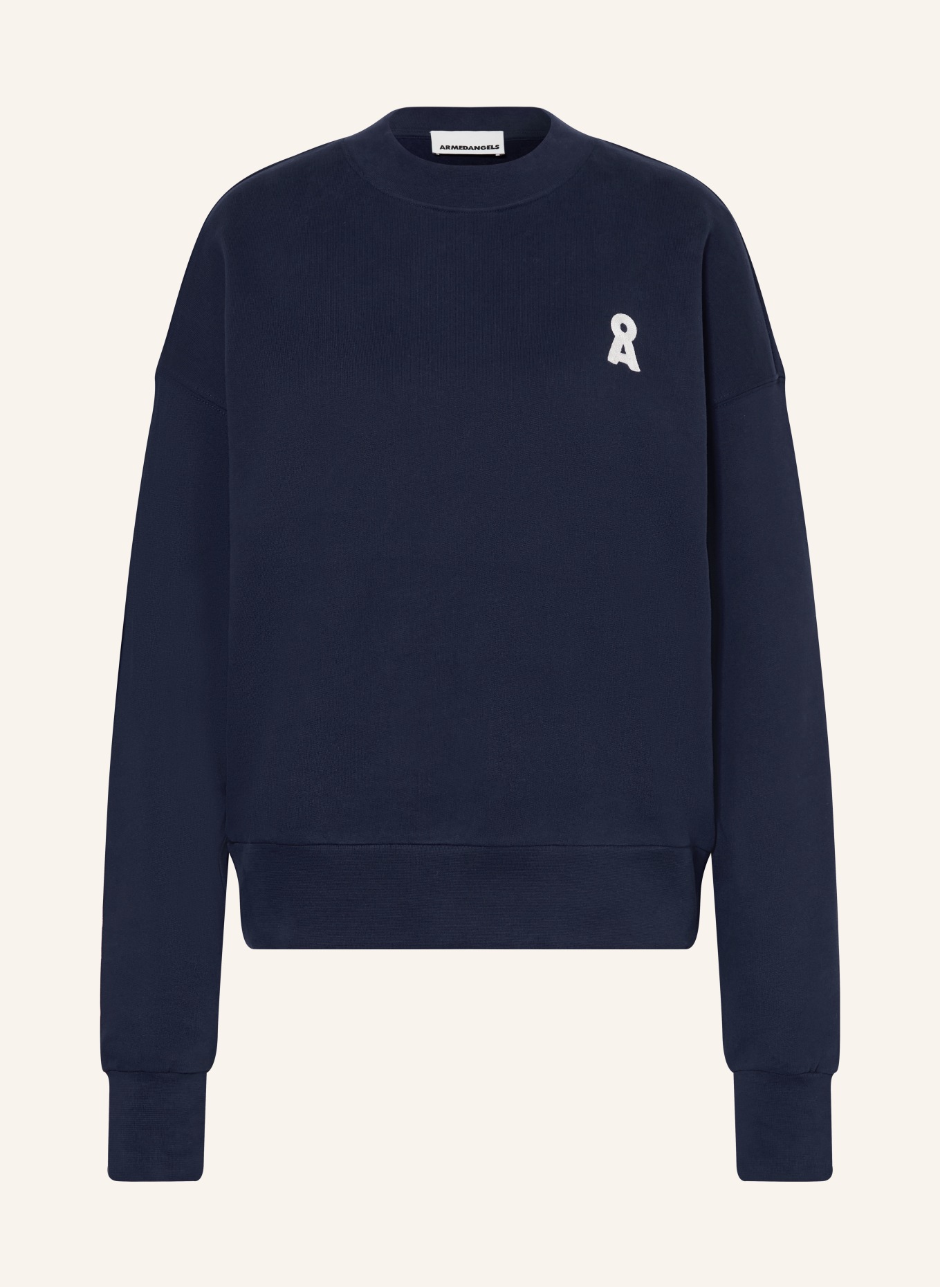 ARMEDANGELS Sweatshirt ALIZAA: DARK BLUE / WHITE