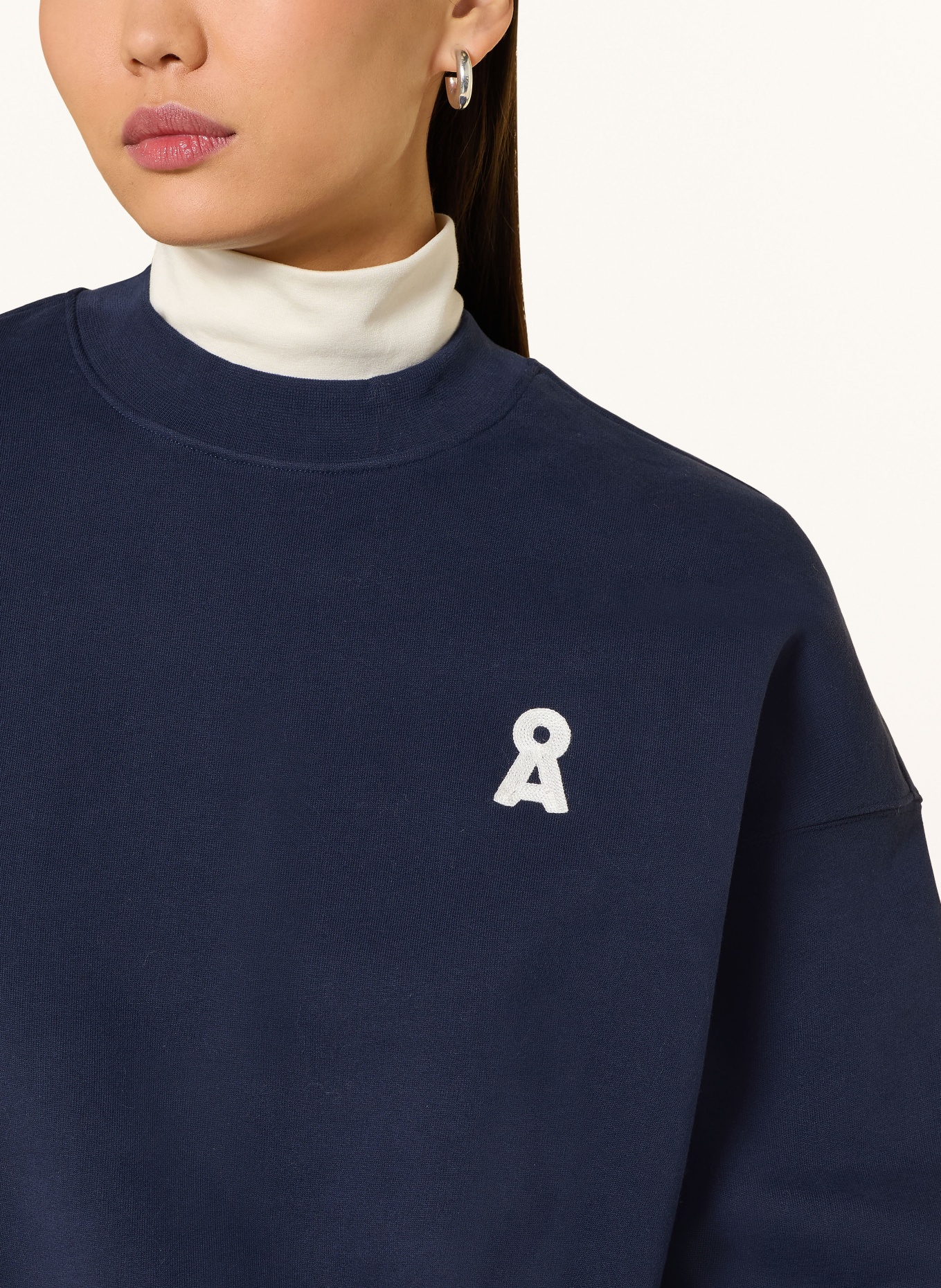 ARMEDANGELS Sweatshirt ALIZAA: DARK BLUE / WHITE