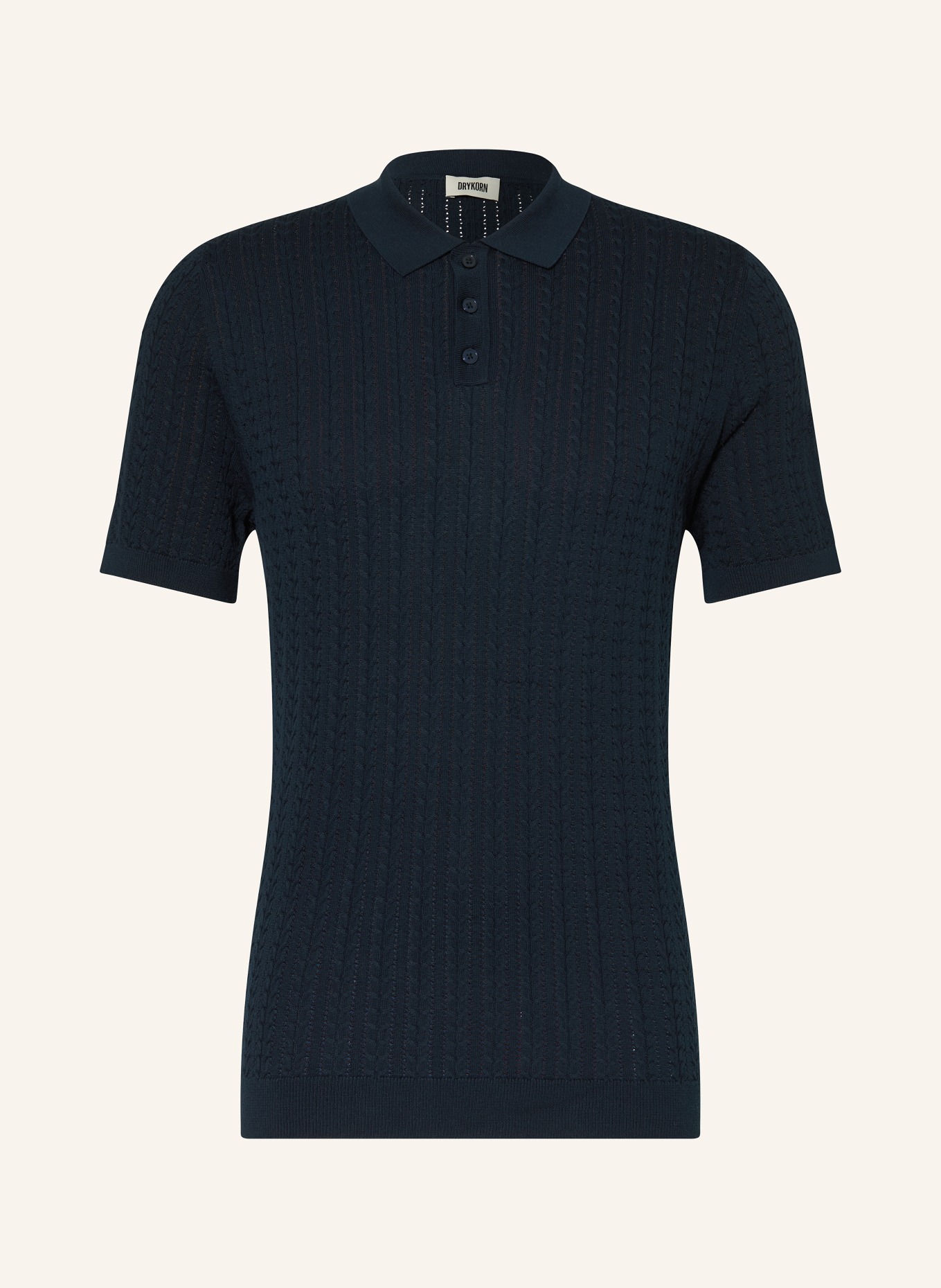 DRYKORN Strick-Poloshirt TRITON Regular Fit: DUNKELBLAU