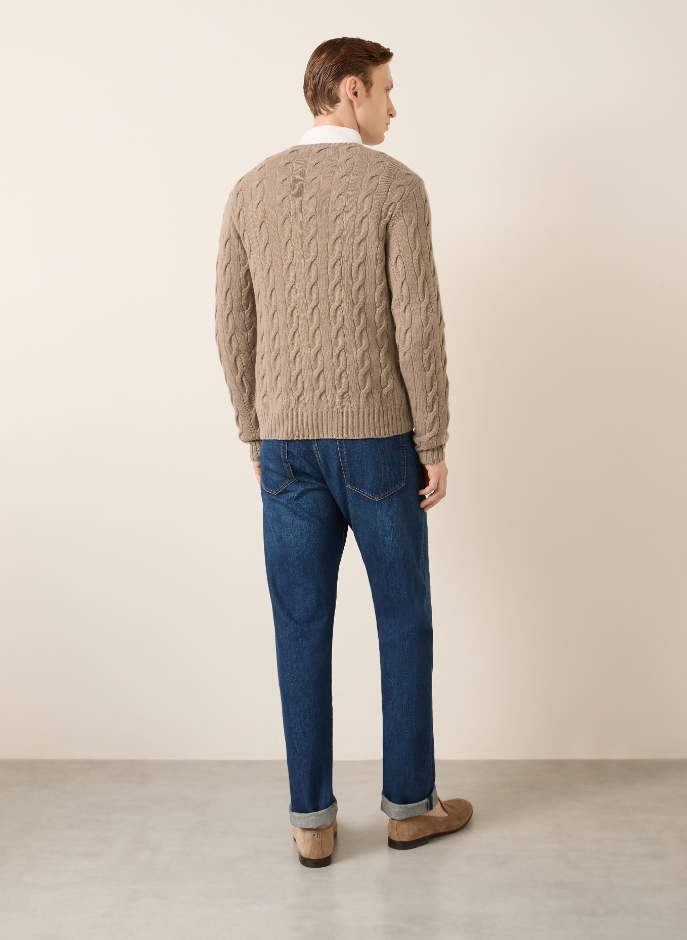 RALPH LAUREN PURPLE LABEL Kašmírový svetr: SVĚTLE HNĚDÁ