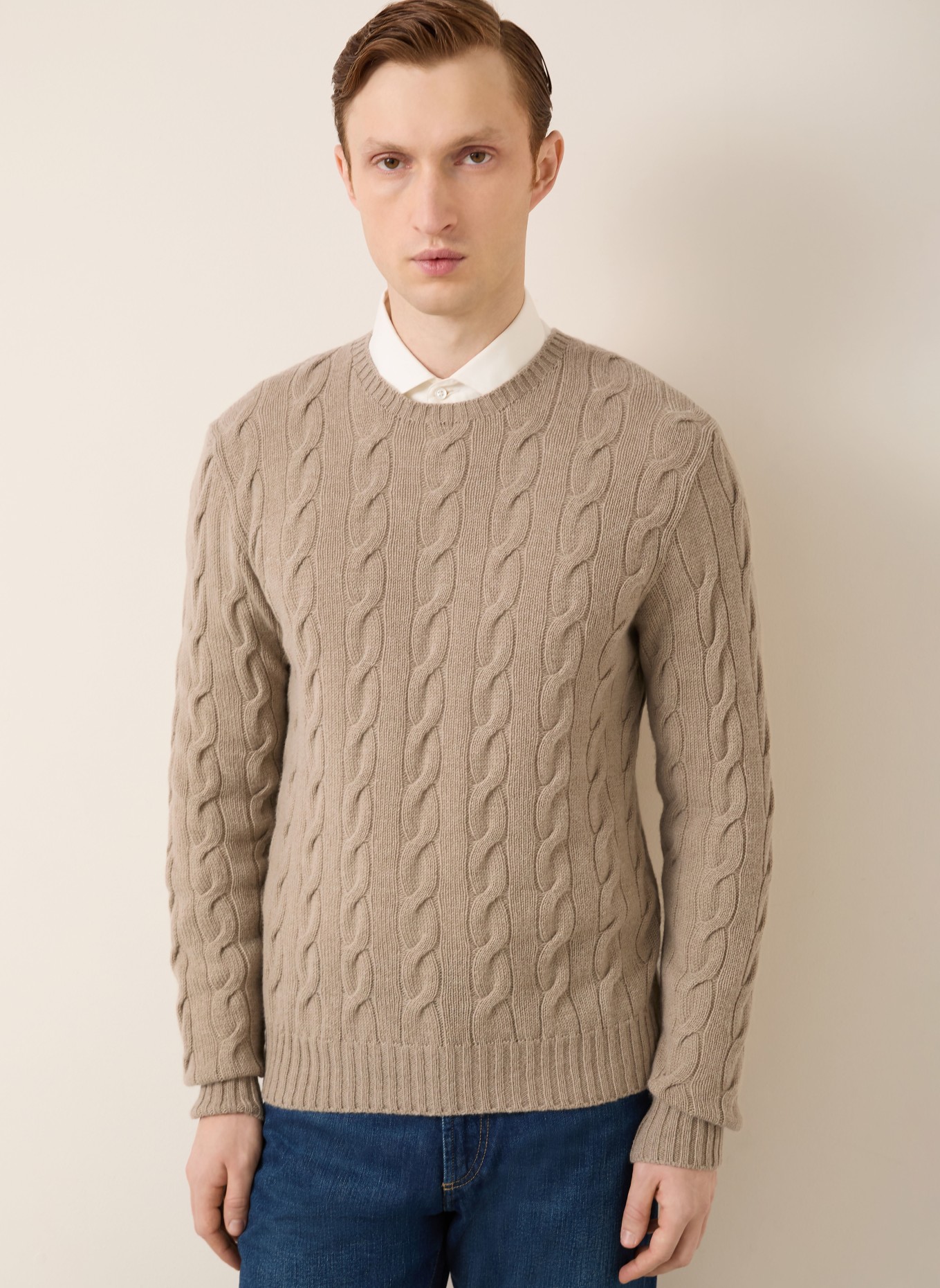 RALPH LAUREN PURPLE LABEL Kašmírový svetr: SVĚTLE HNĚDÁ