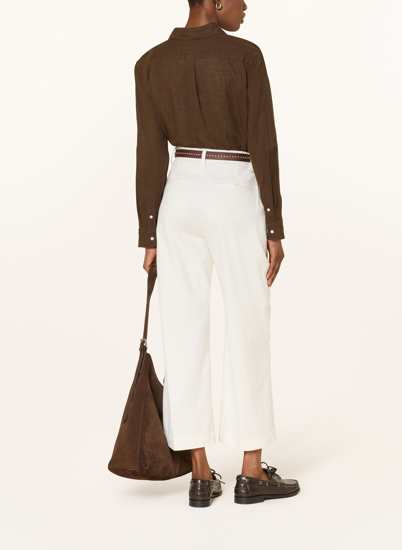 POLO RALPH LAUREN Shirt blouse made of linen: DARK BROWN