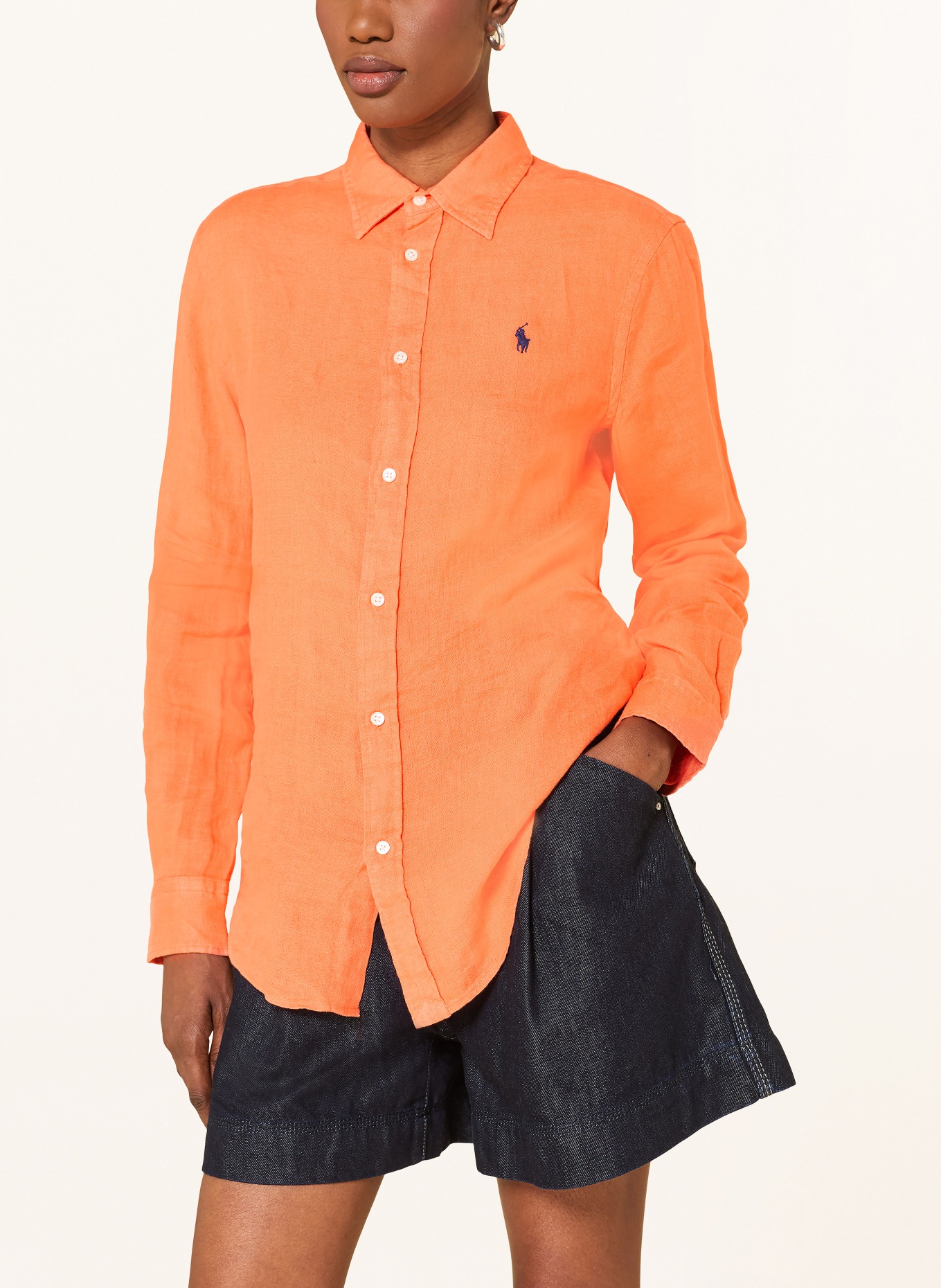 POLO RALPH LAUREN Shirt blouse made of linen: ORANGE