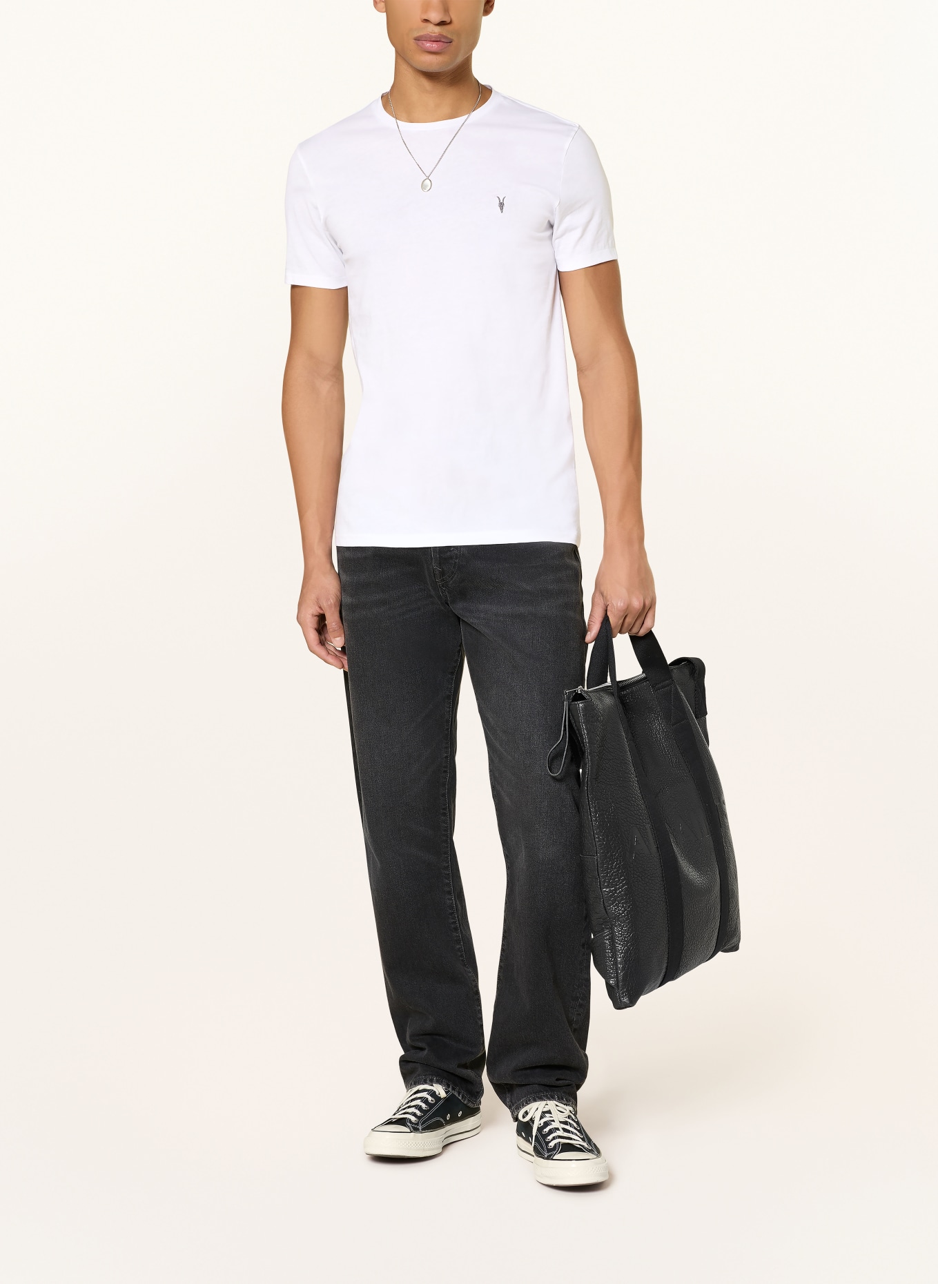 ALLSAINTS 3er-Pack T-Shirts TONIC: WEISS / HELLGRAU / SCHWARZ