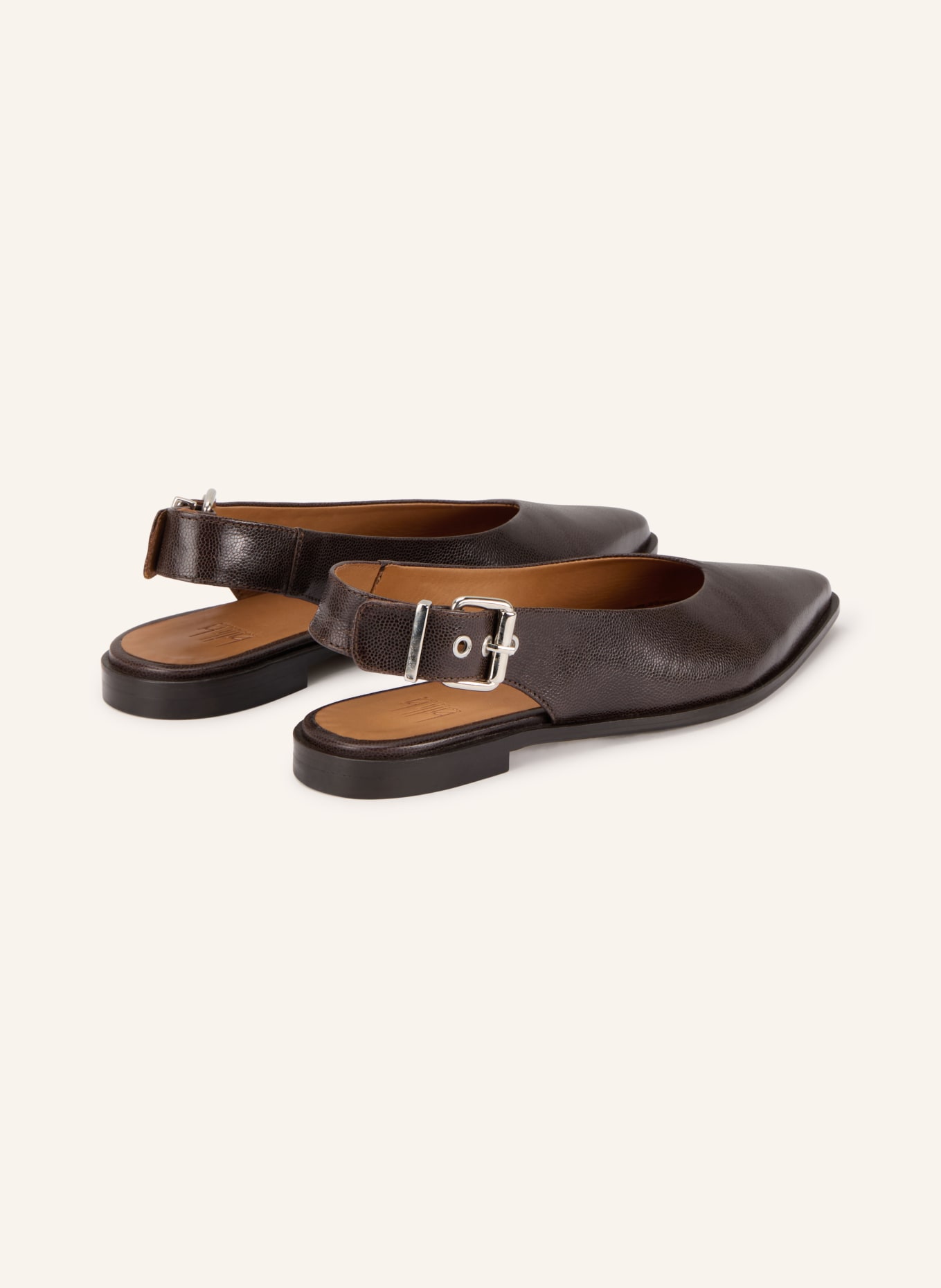 billi bi Sling ballerina flats: DARK BROWN