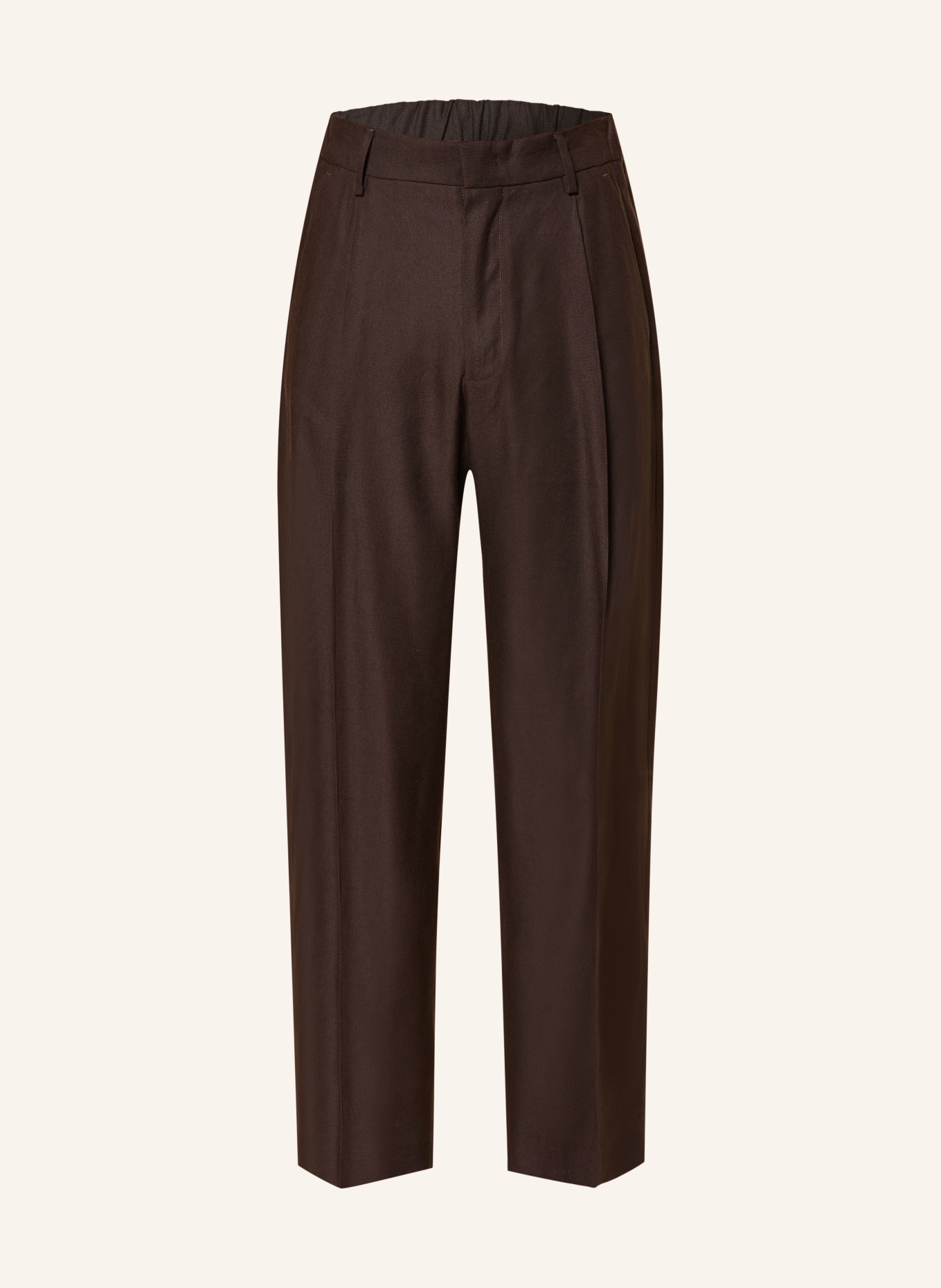 NN.07 Chino KAY Regular Fit mit Leinen: DUNKELBRAUN