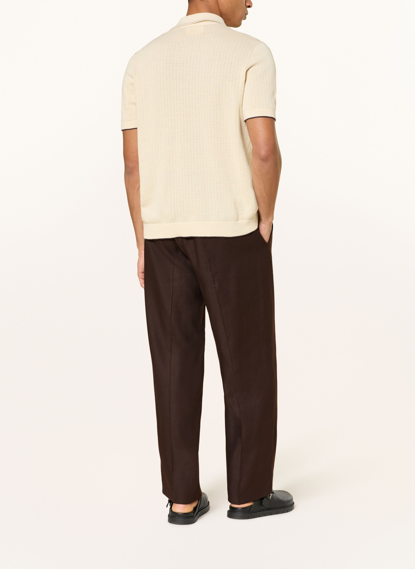 NN.07 Chino KAY Regular Fit mit Leinen: DUNKELBRAUN