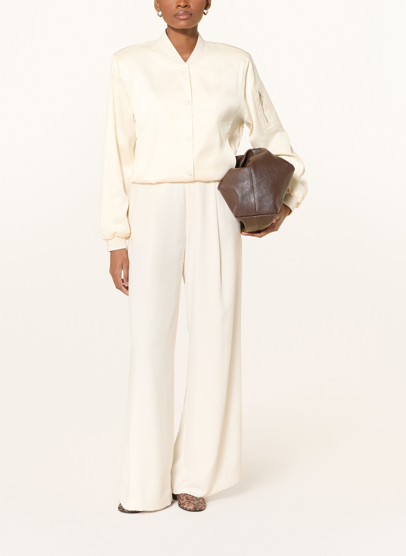 RINO & PELLE Blouson BANNER aus Satin: ECRU