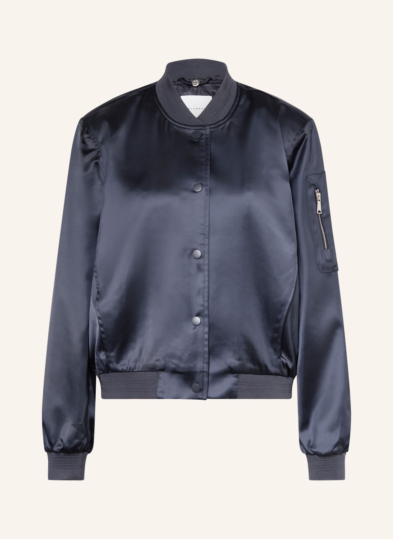 RINO & PELLE Blouson BANNER aus Satin: DUNKELBLAU