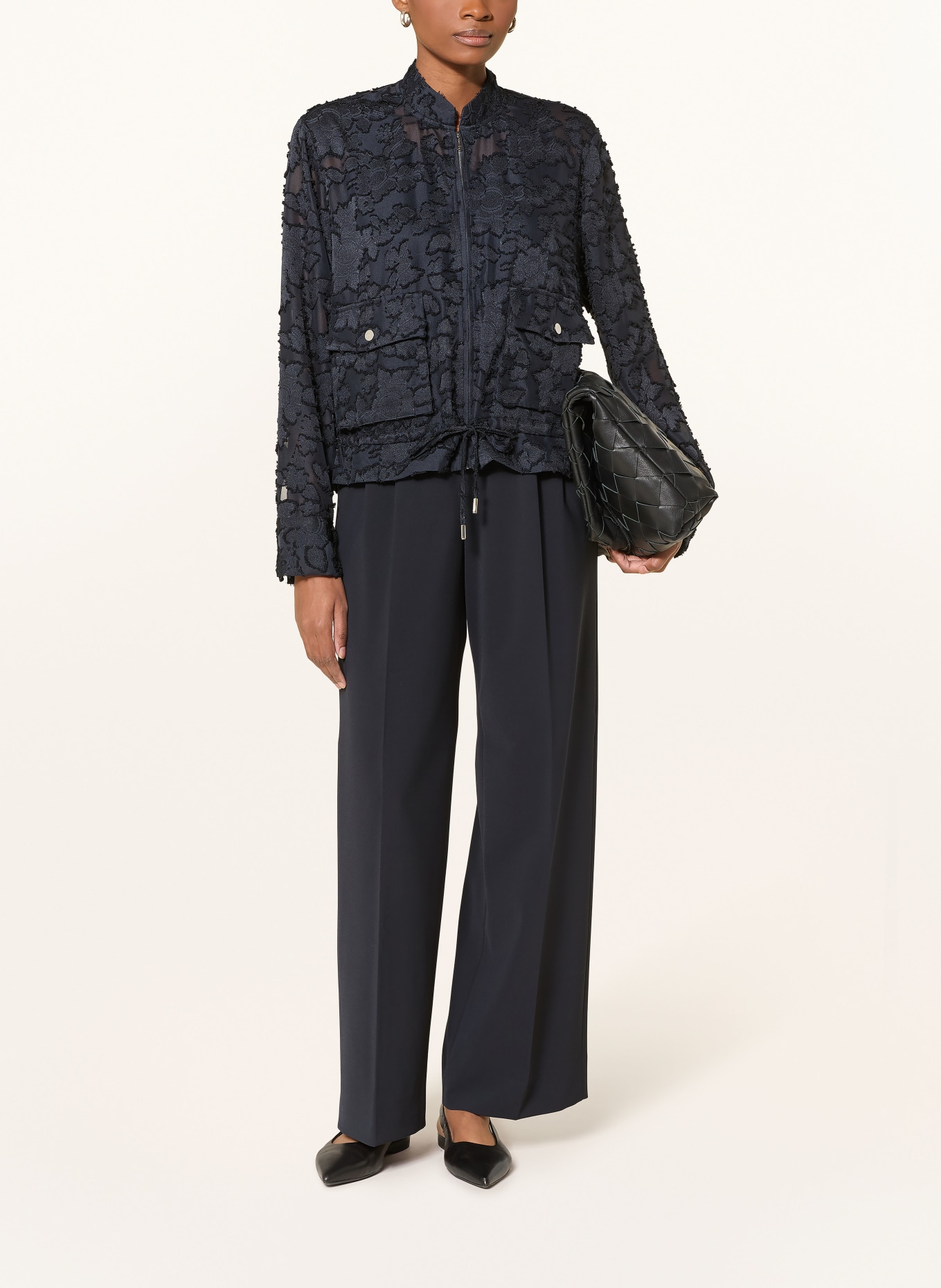 RINO & PELLE Jacke PRIORI aus Lochspitze: DUNKELBLAU