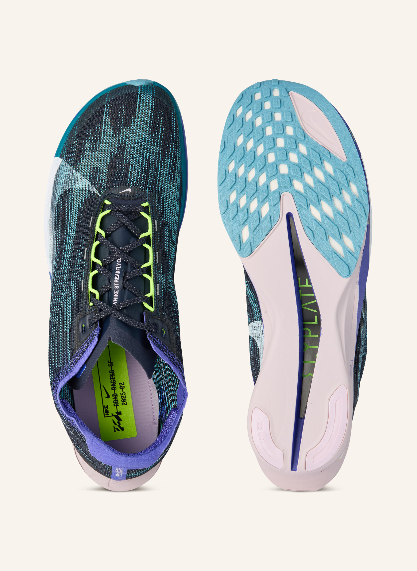 Nike Laufschuhe ZOOMX STREAKFLY 2: BLAU / TÜRKIS / SCHWARZ