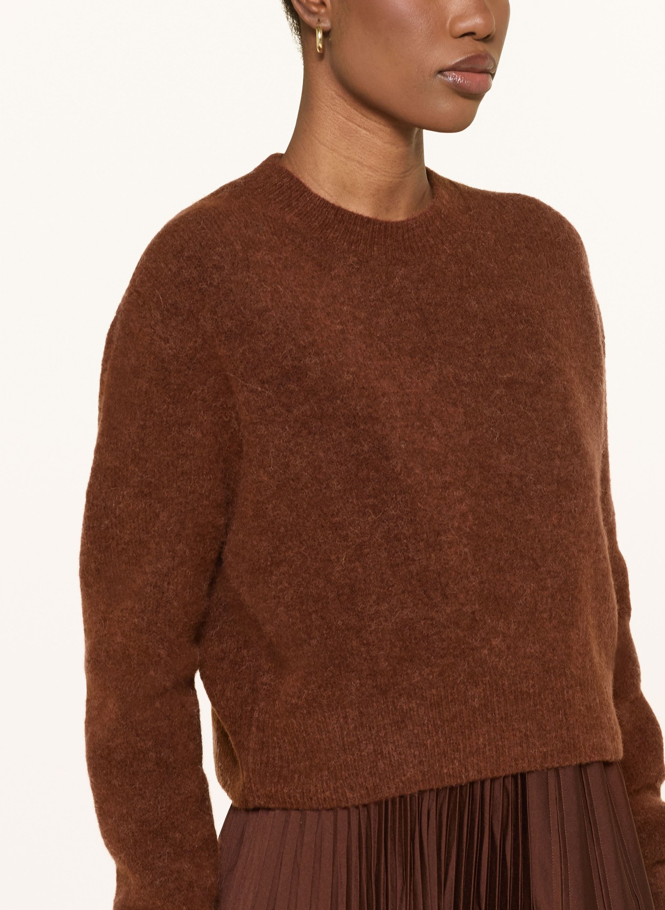 ALLSAINTS Kleid JAX mit Plissees: DUNKELBRAUN