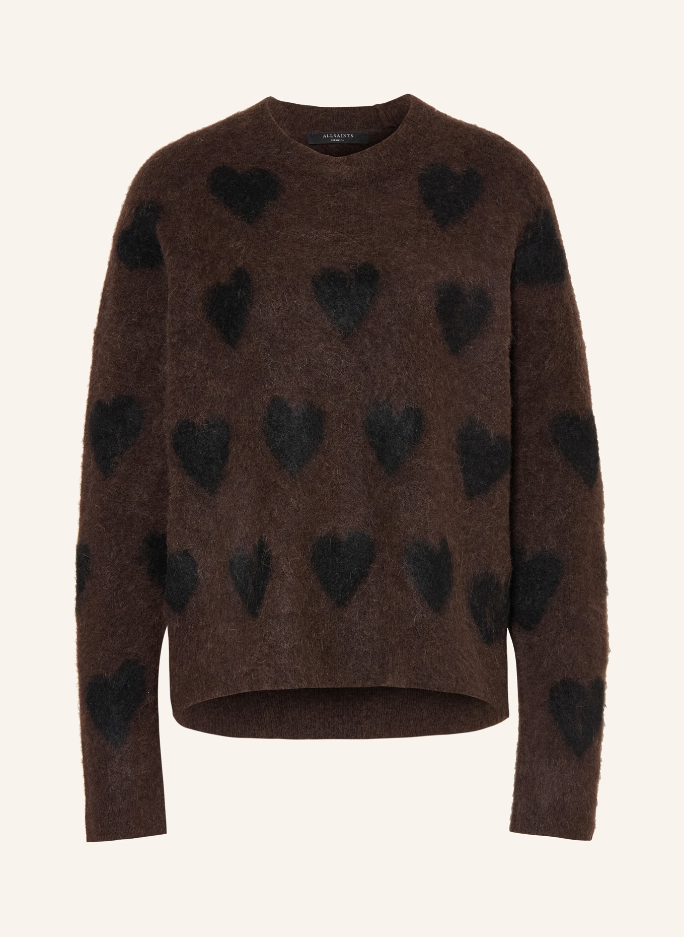 ALLSAINTS Pullover AMORA mit Alpaka: DUNKELBRAUN / SCHWARZ