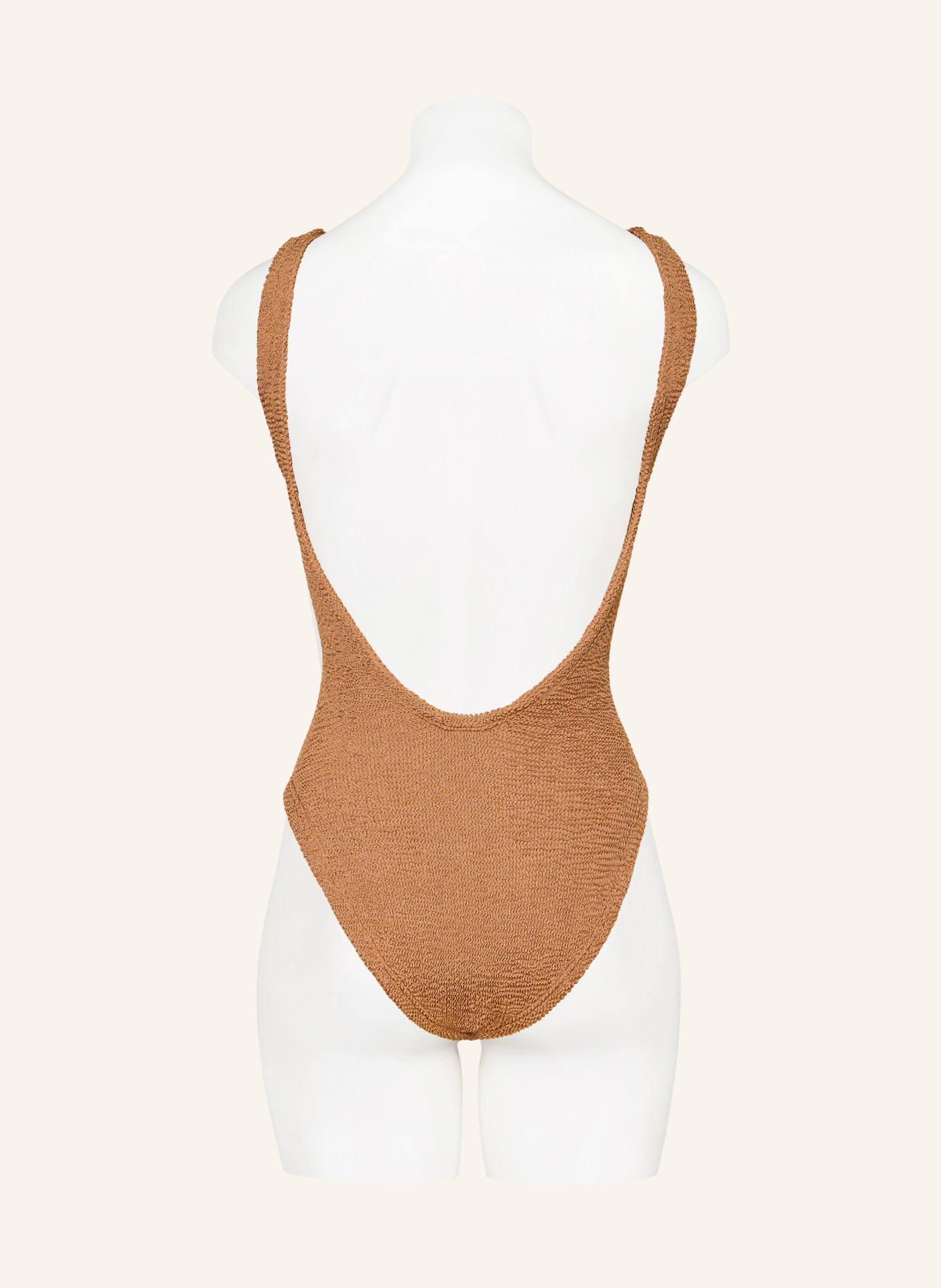 Hunza G Badeanzug SQUARE NECK: COGNAC