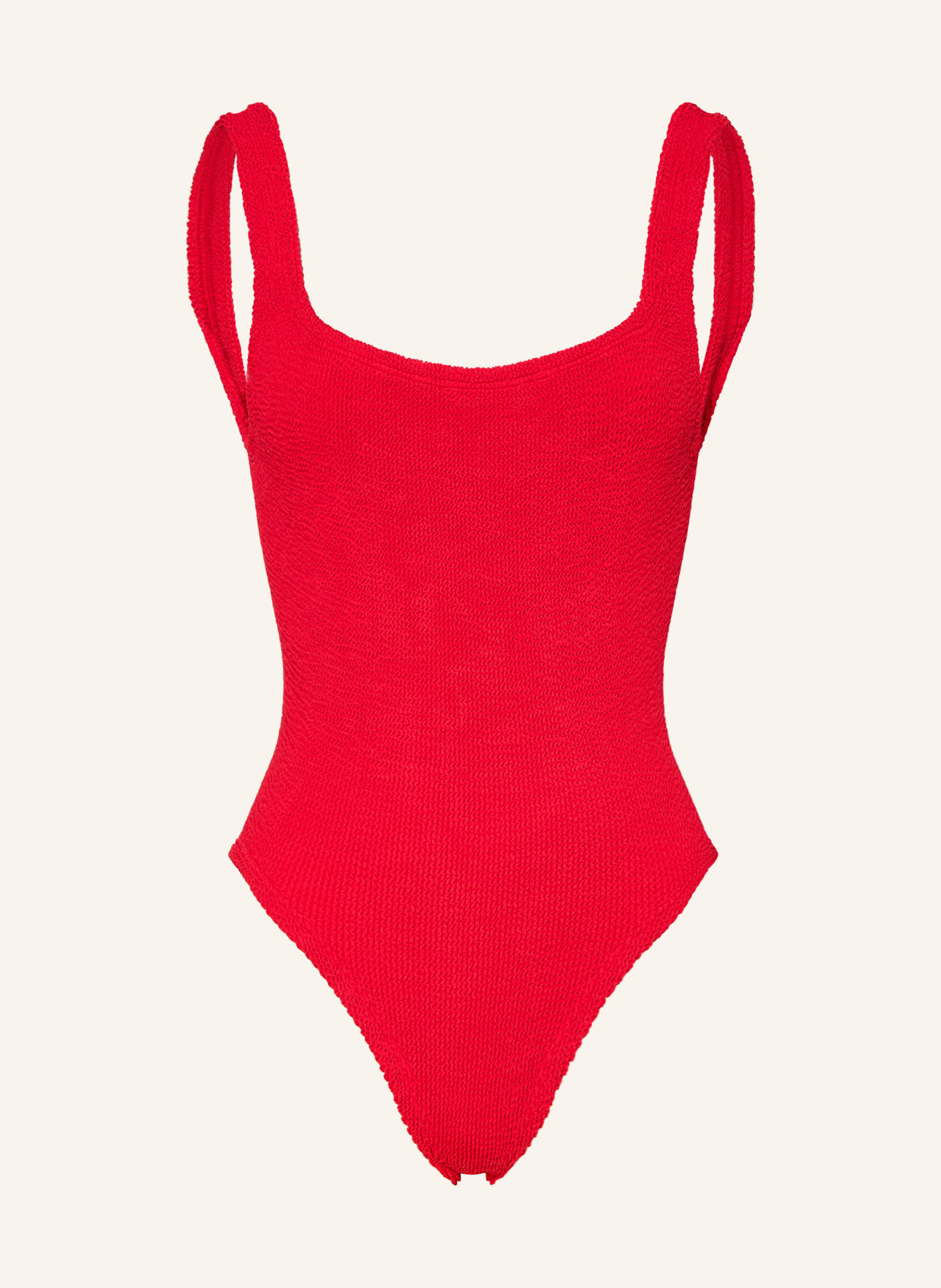 Hunza G Badeanzug SQUARE NECK: ROT