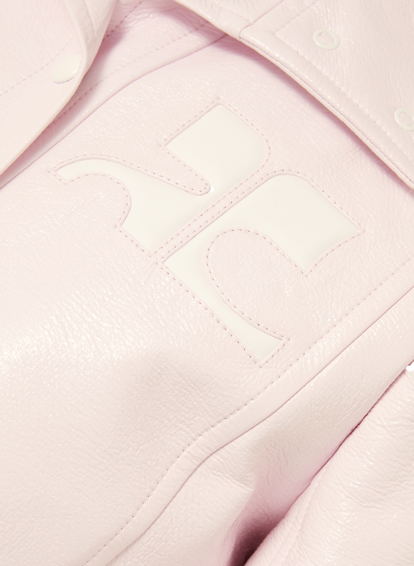 Courrèges Kurtka z imitacji skóry: RÓŻOWY / BIAŁY