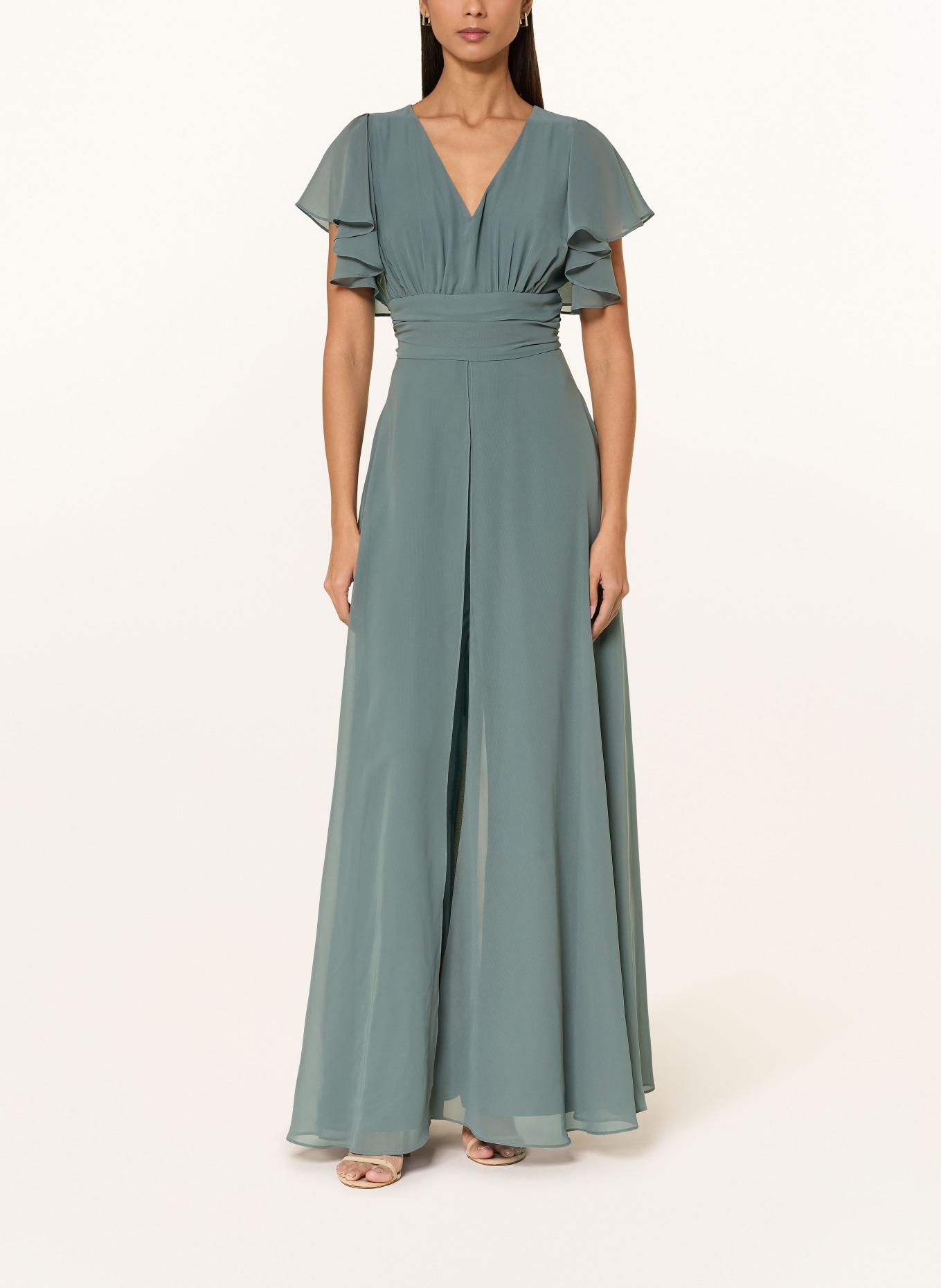 SWING Jumpsuit with frills: GREEN