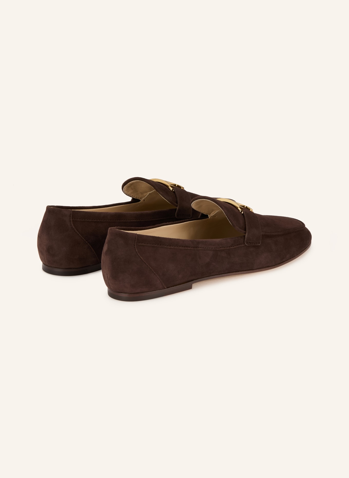 TOD'S Pantofle: CIEMNOBRĄZOWY / ZŁOTY