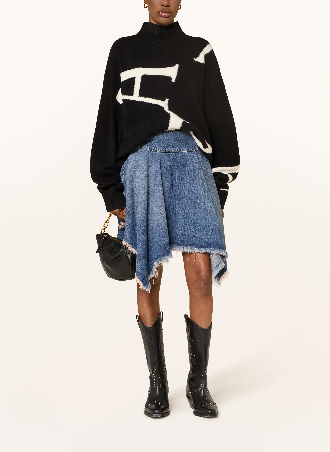 ALLSAINTS Pullover A STAR: SCHWARZ / WEISS