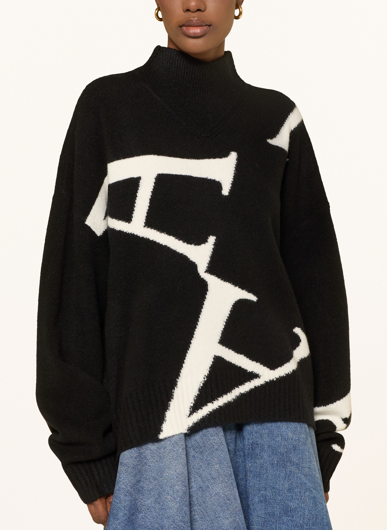 ALLSAINTS Pullover A STAR: SCHWARZ / WEISS