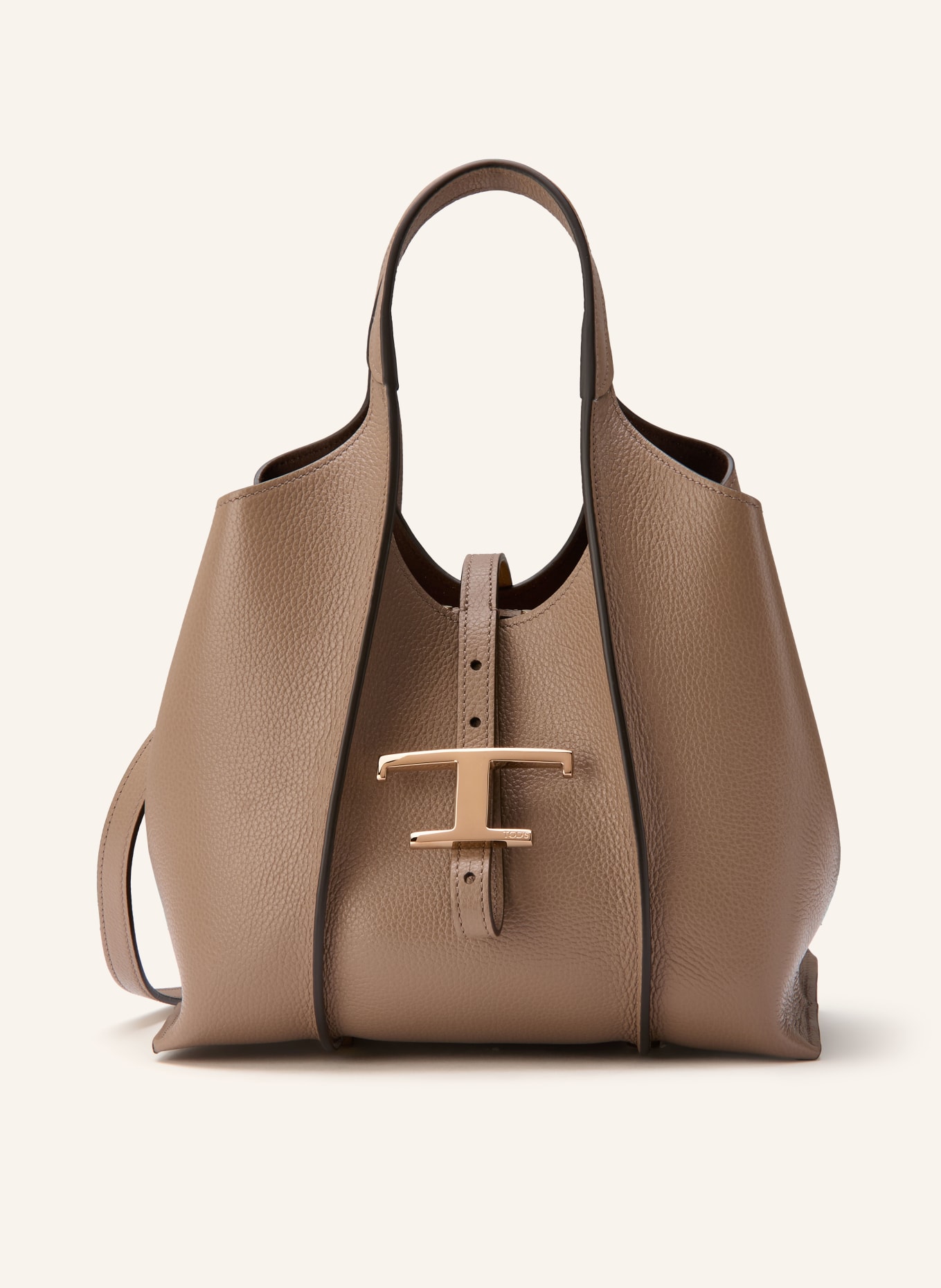 TOD'S Shopper T TIMELESS SMALL s pouzdrem: ČERNOŠEDÁ