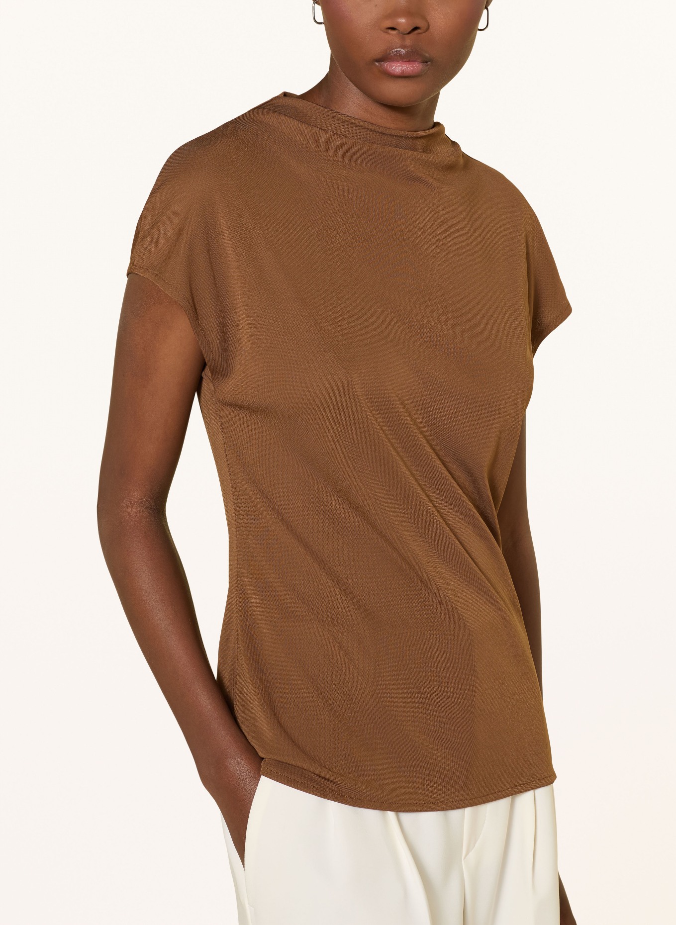 TIGER OF SWEDEN T-shirt ALITTA: BRĄZOWY