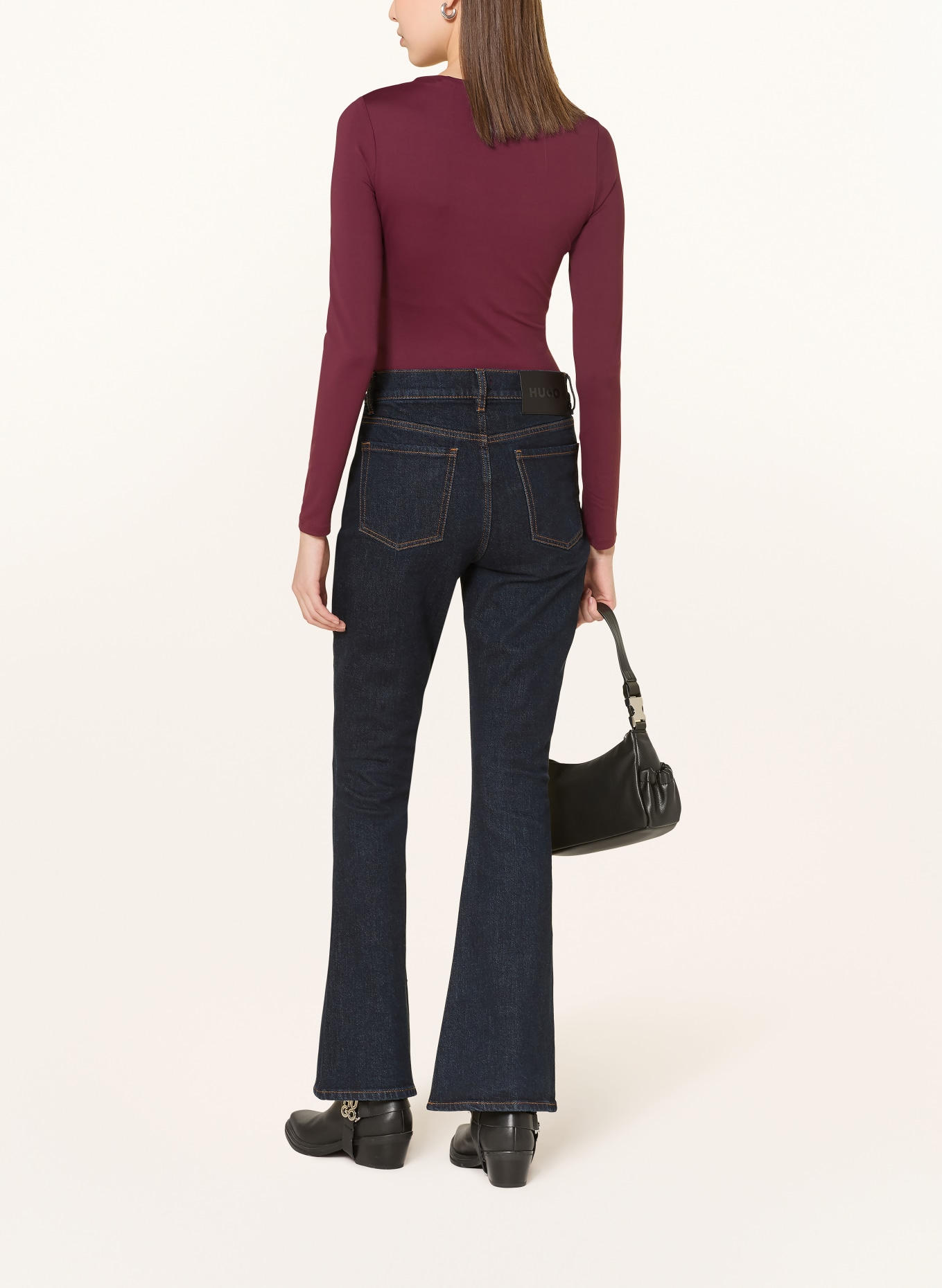 HUGO Long sleeve shirt DASIIA: DARK RED