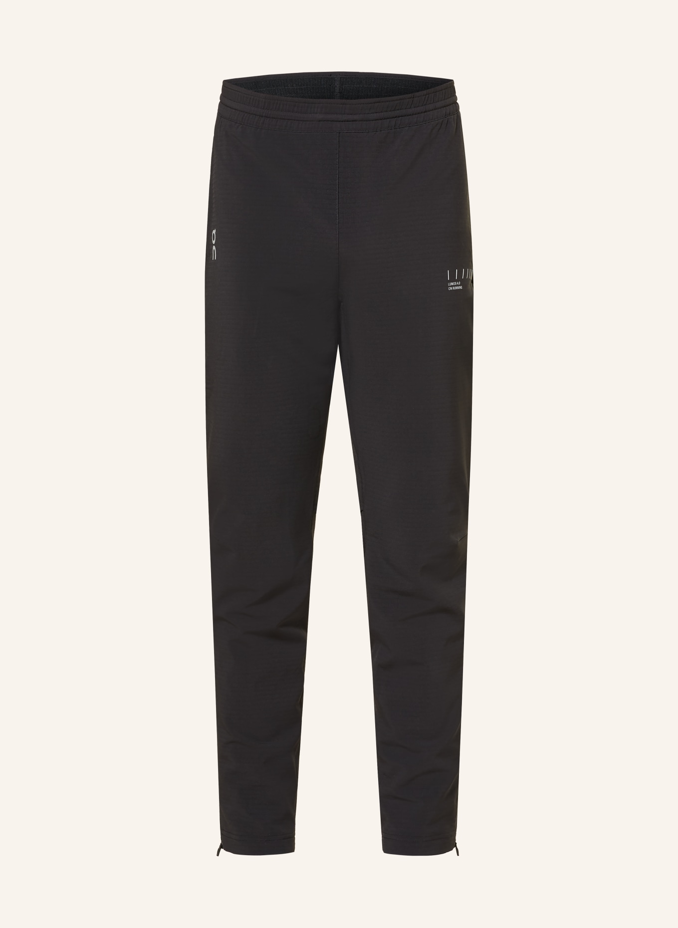 On WEATHER LUMOS running pants: BLACK