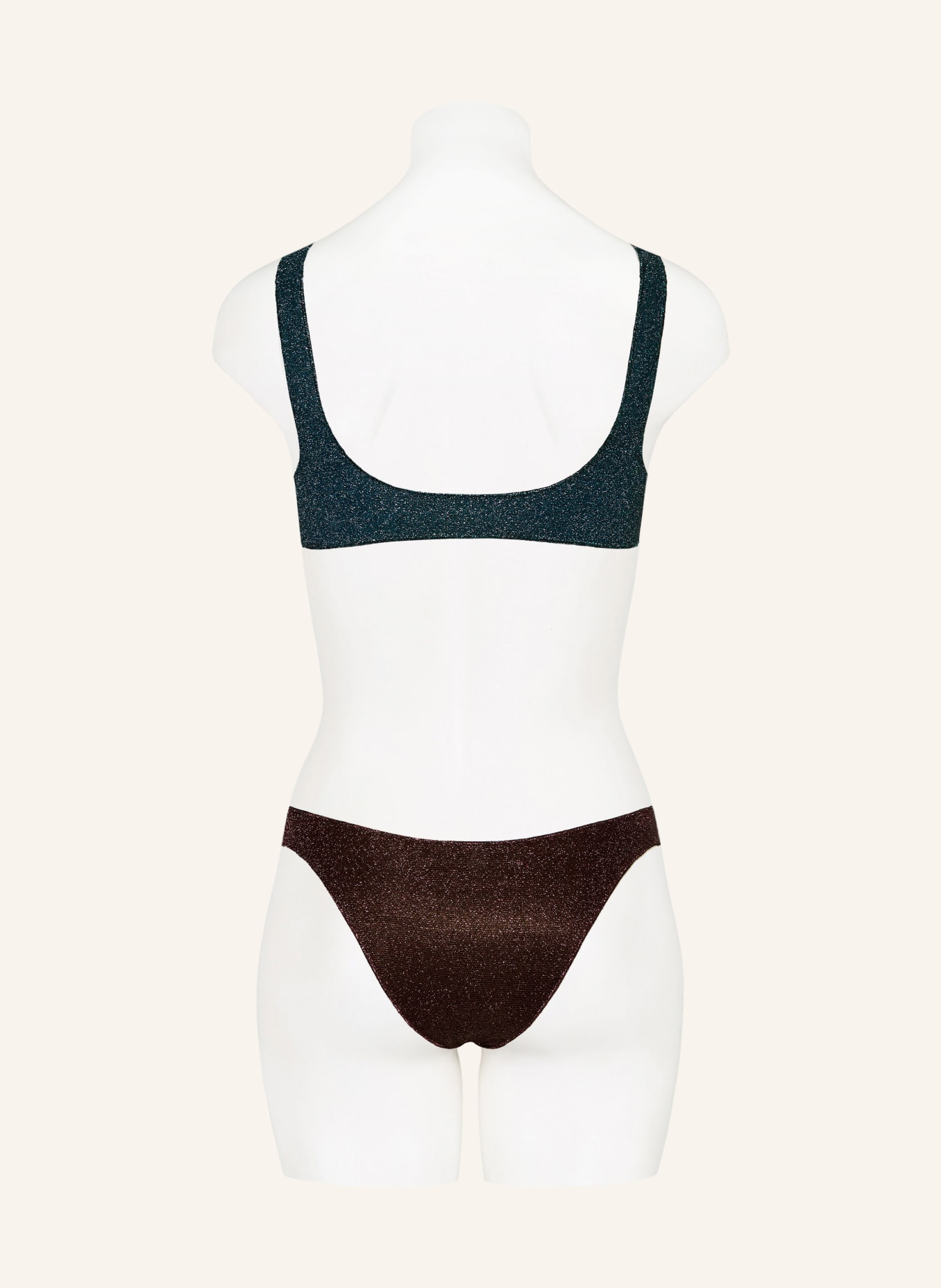 Oséree Bustier bikiny LUMIERE SPORTY: TMAVĚ HNĚDÁ / PETROLEJOVÁ