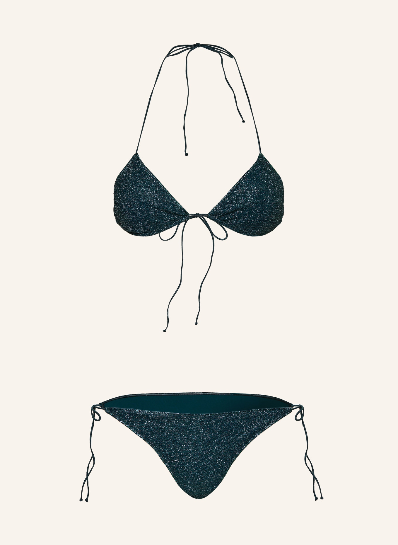 Oséree Triangel-Bikini LUMIERE mit Glitzergarn: PETROL / TÜRKIS