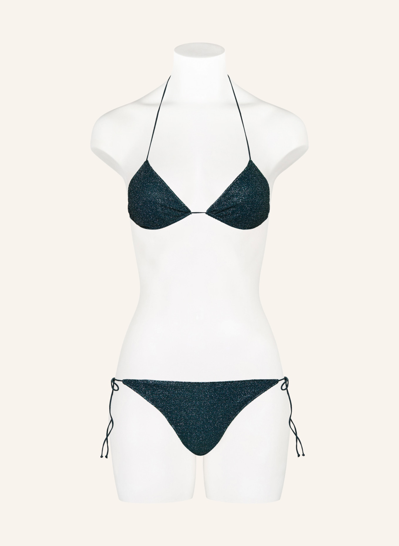 Oséree Triangel-Bikini LUMIERE mit Glitzergarn: PETROL / TÜRKIS