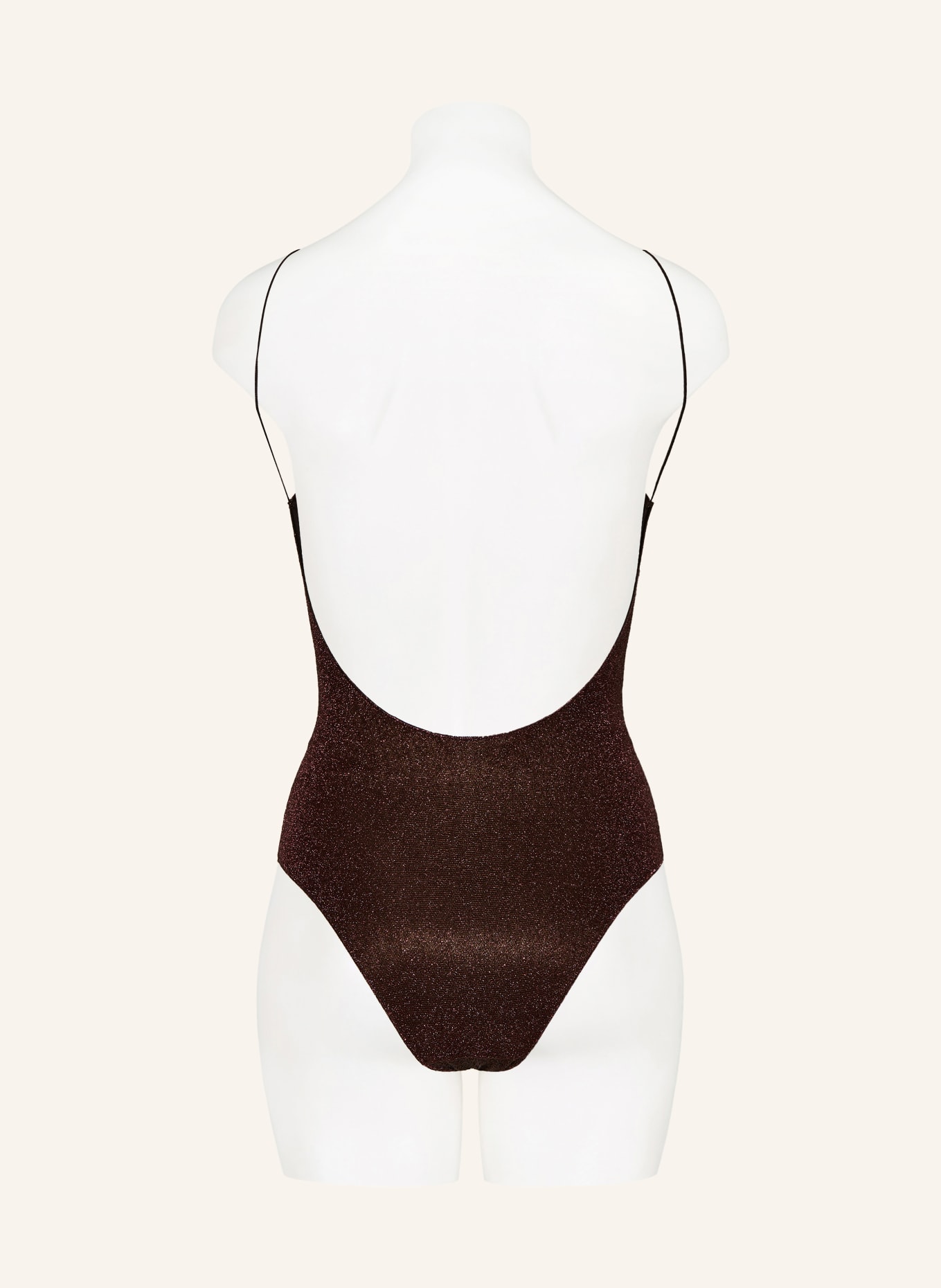 Oséree Badeanzug LUMIERE MAILLOT mit Glitzergarn: DUNKELBRAUN / ROSÉGOLD
