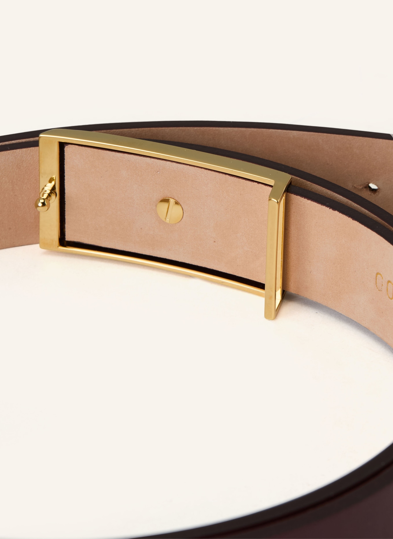 VICTORIA BECKHAM Kožený opasek: TMAVĚ ČERVENÁ