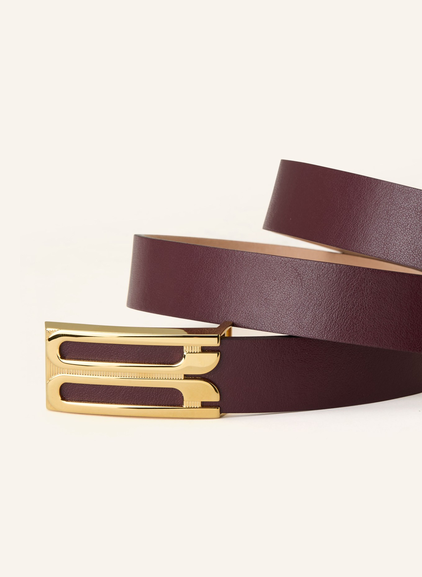 VICTORIA BECKHAM Kožený opasek: TMAVĚ ČERVENÁ