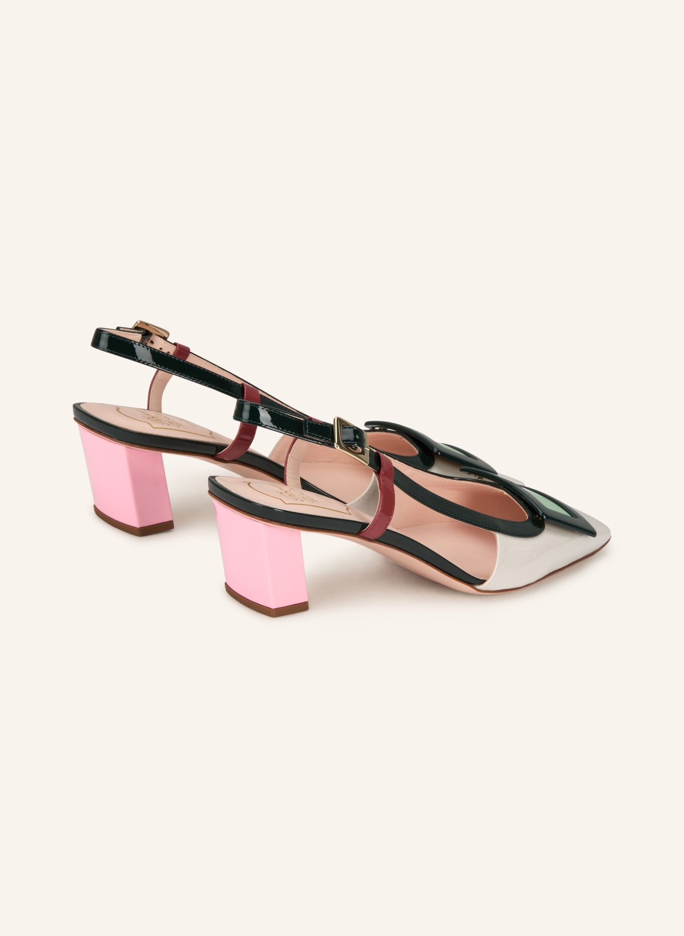 Roger Vivier Slingpumps BELLE VIVIER: HELLGRAU / HELLGRÜN / SCHWARZ