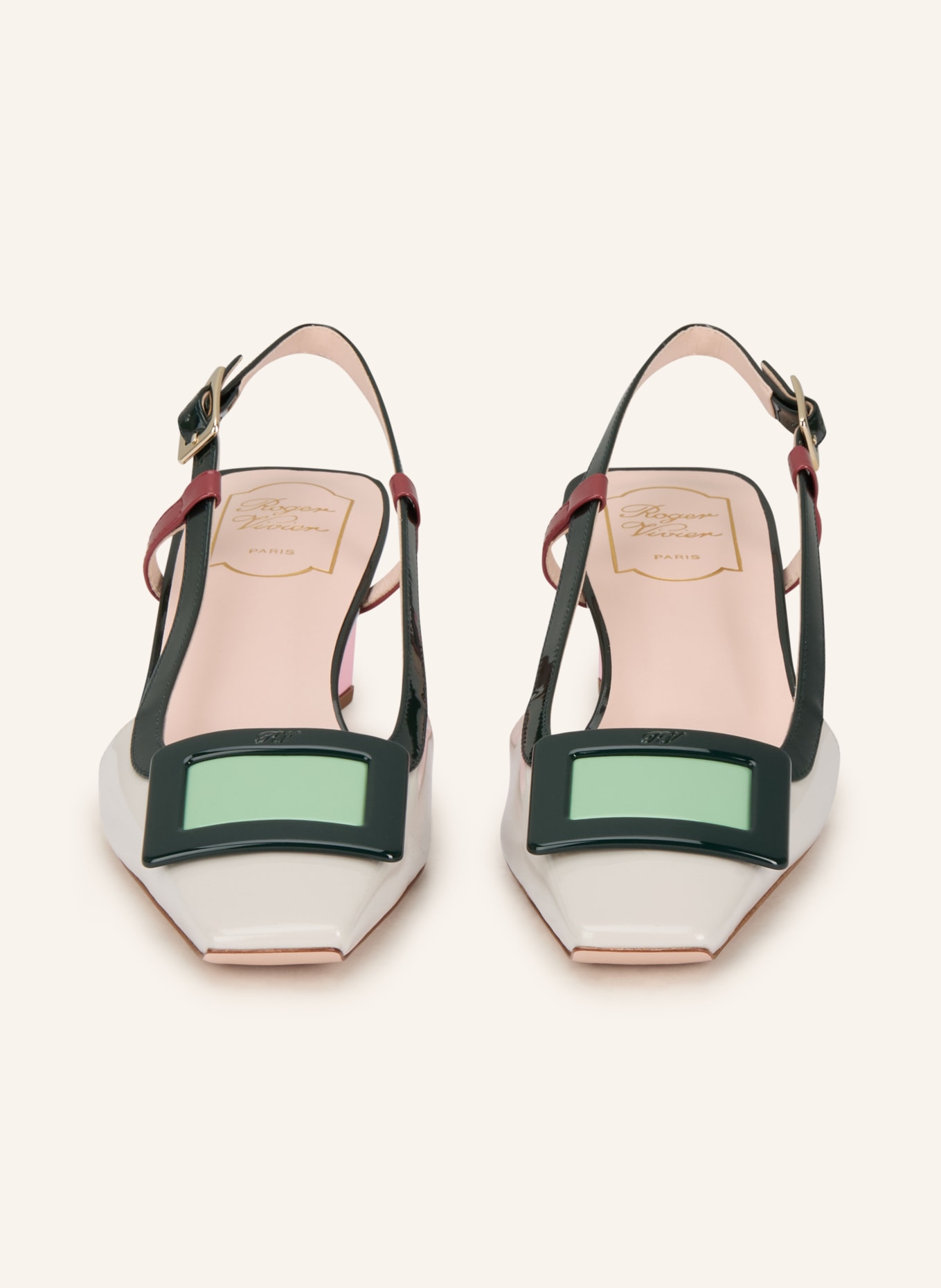 Roger Vivier Slingpumps BELLE VIVIER: HELLGRAU / HELLGRÜN / SCHWARZ