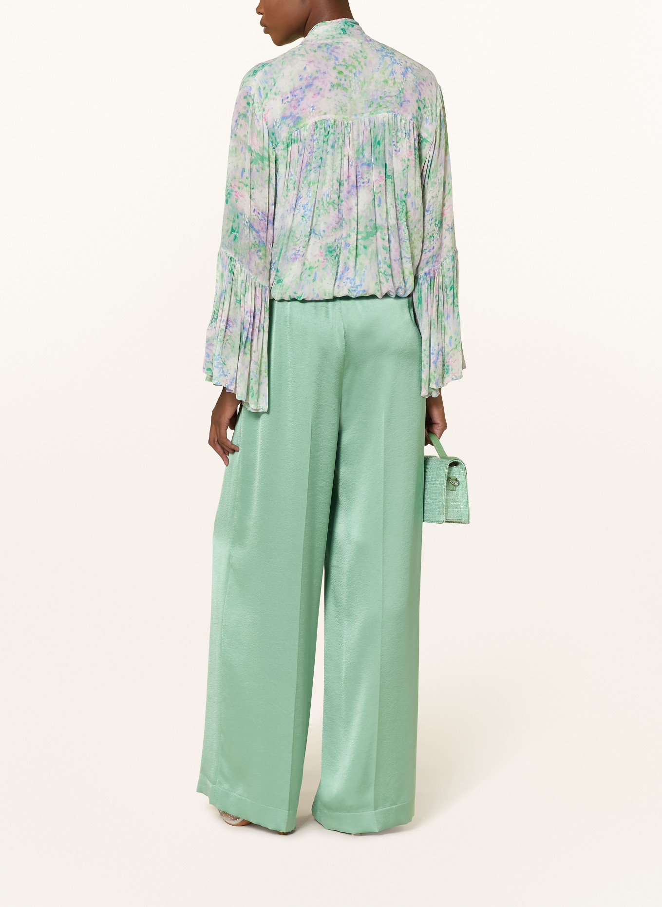 RIANI Spodnie Marlene z satyny: MIĘTOWY