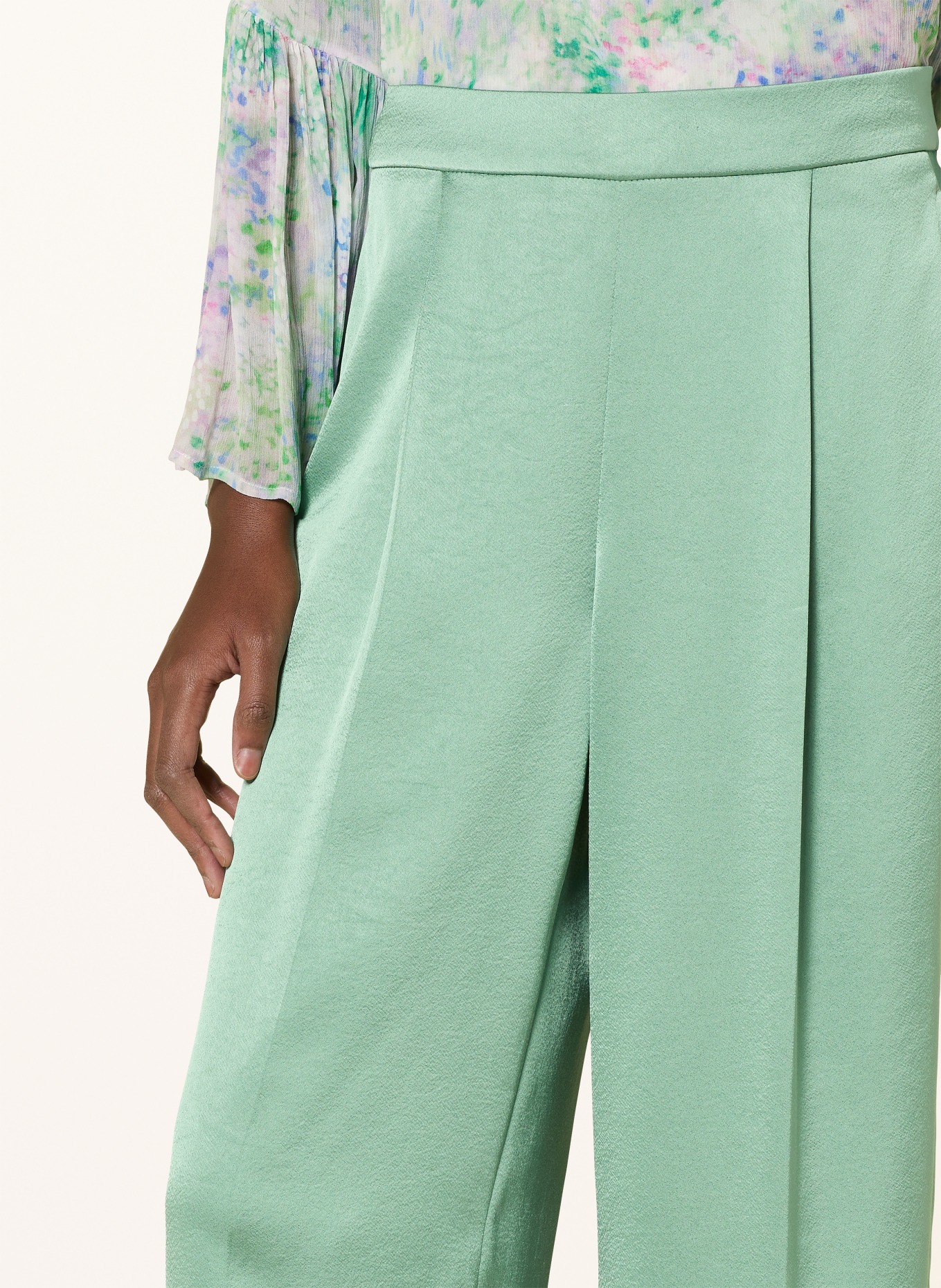 RIANI Spodnie Marlene z satyny: MIĘTOWY